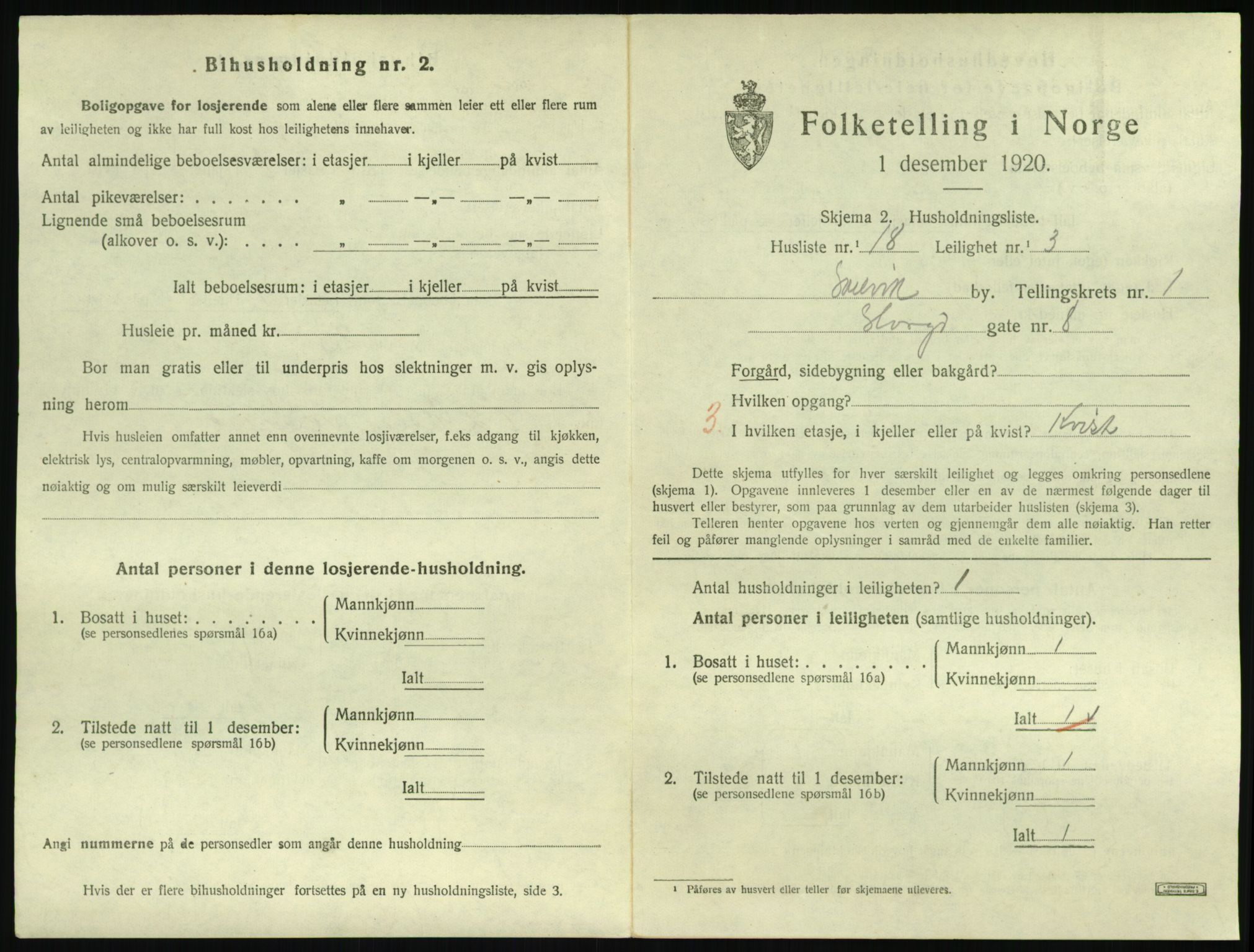 SAKO, 1920 census for Svelvik, 1920, p. 567