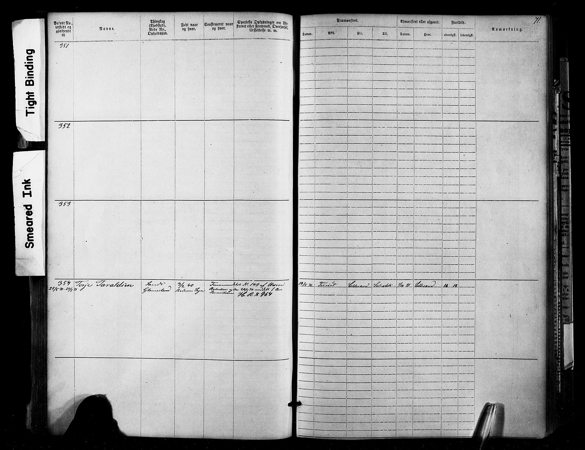 Lillesand mønstringskrets, SAK/2031-0014/F/Fa/L0002: Annotasjonsrulle nr 1-1910 med register, W-8, 1868-1891, p. 80