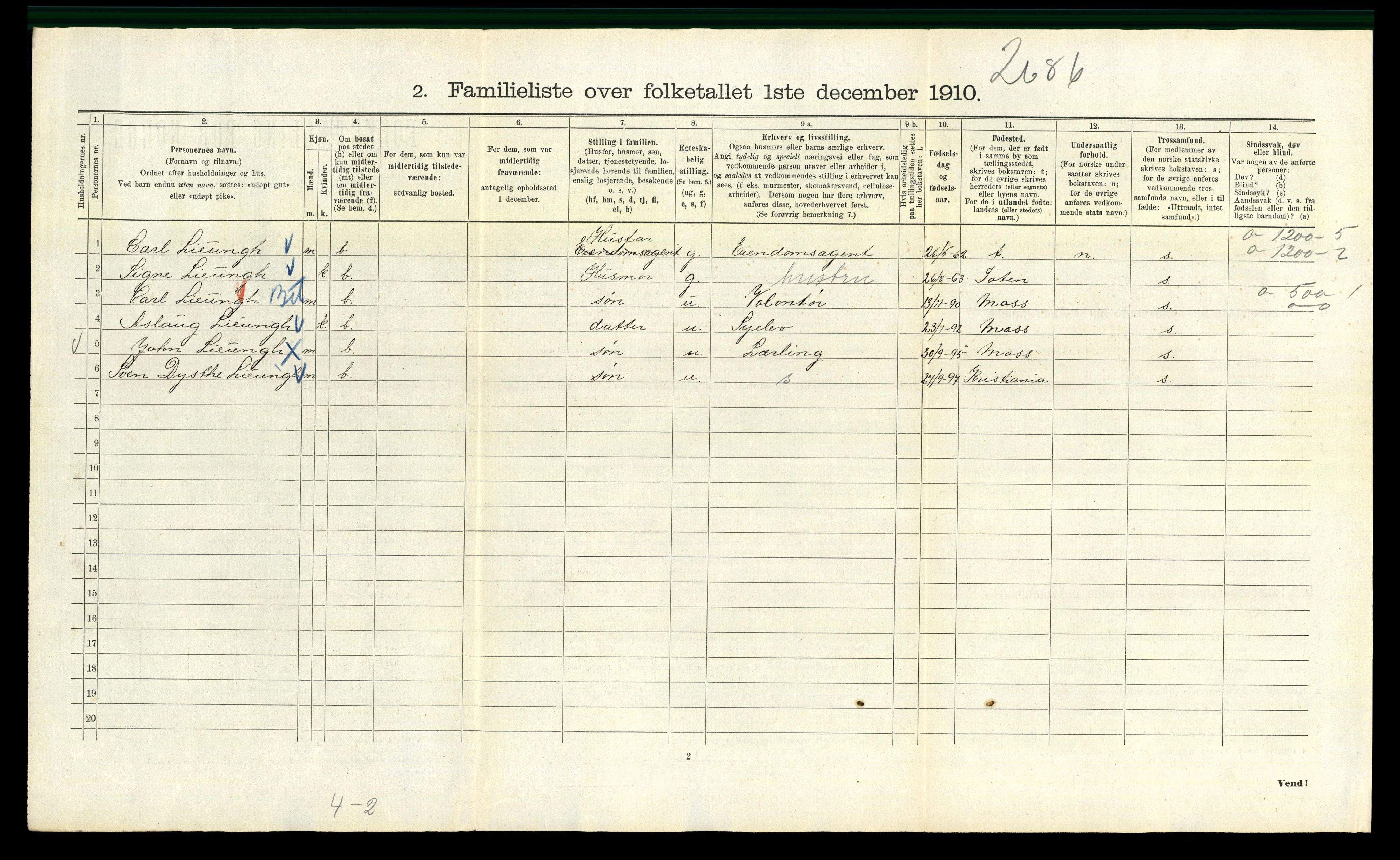 RA, 1910 census for Kristiania, 1910, p. 48346