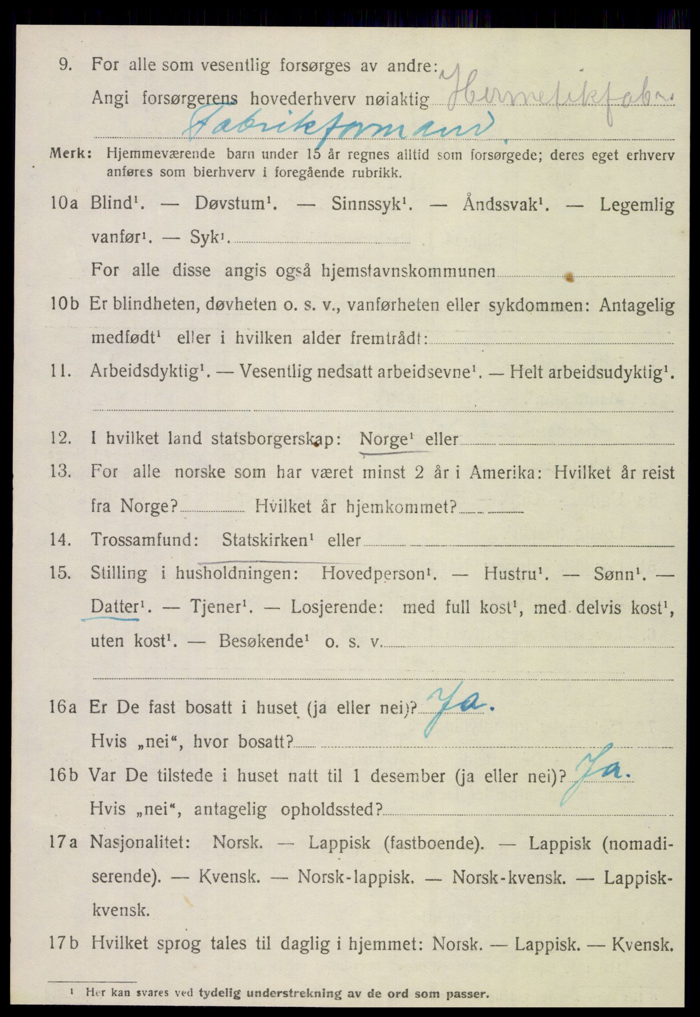 SAT, 1920 census for Meløy, 1920, p. 4722