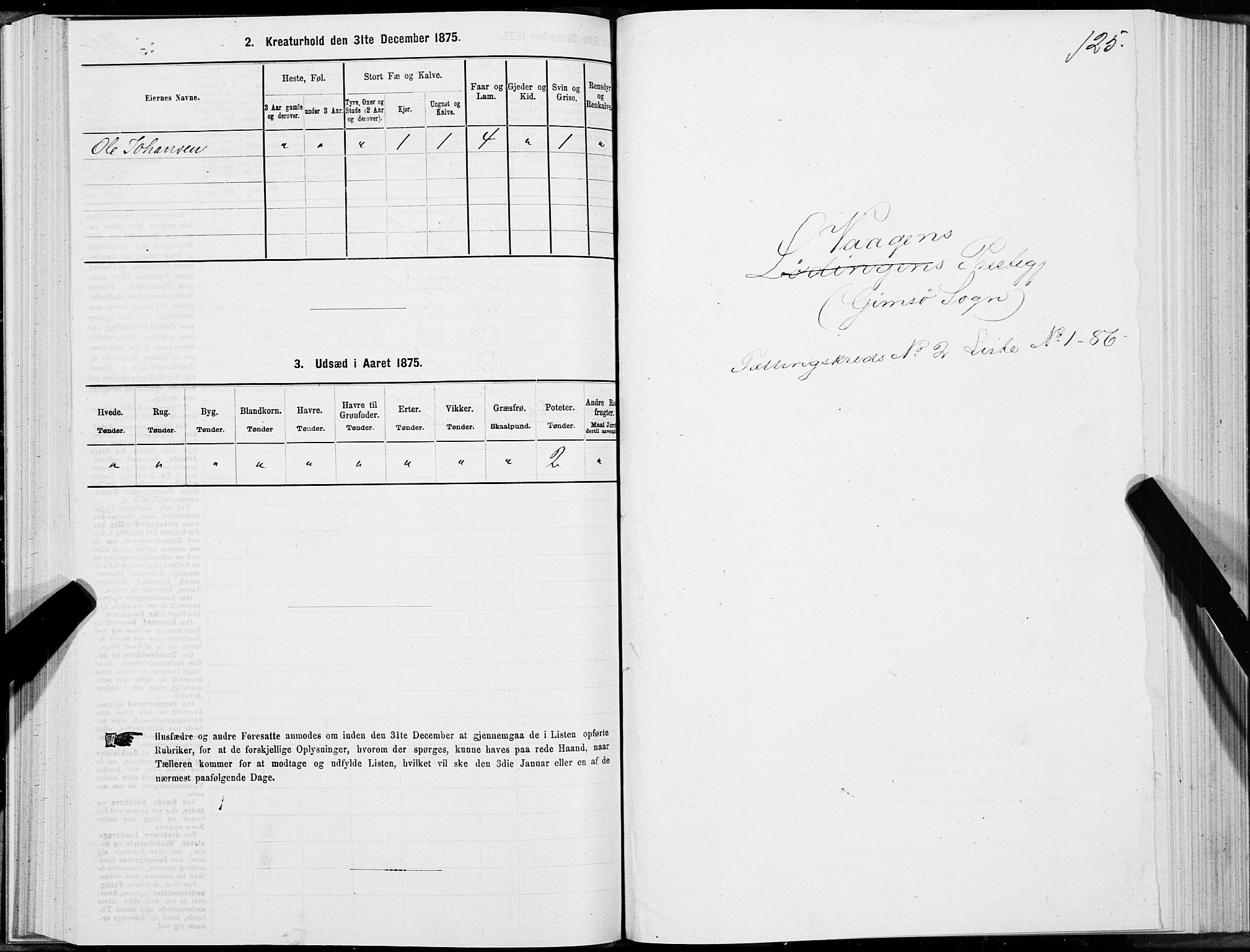 SAT, 1875 census for 1865P Vågan, 1875, p. 5125