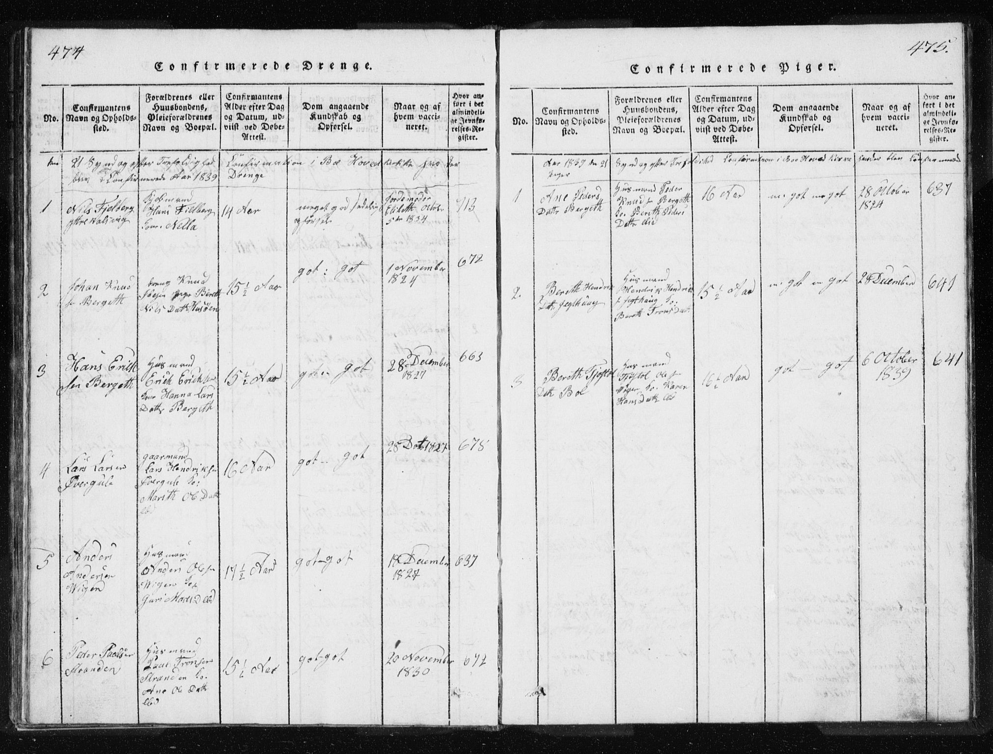 Ministerialprotokoller, klokkerbøker og fødselsregistre - Møre og Romsdal, AV/SAT-A-1454/566/L0772: Parish register (copy) no. 566C01, 1818-1845, p. 474-475