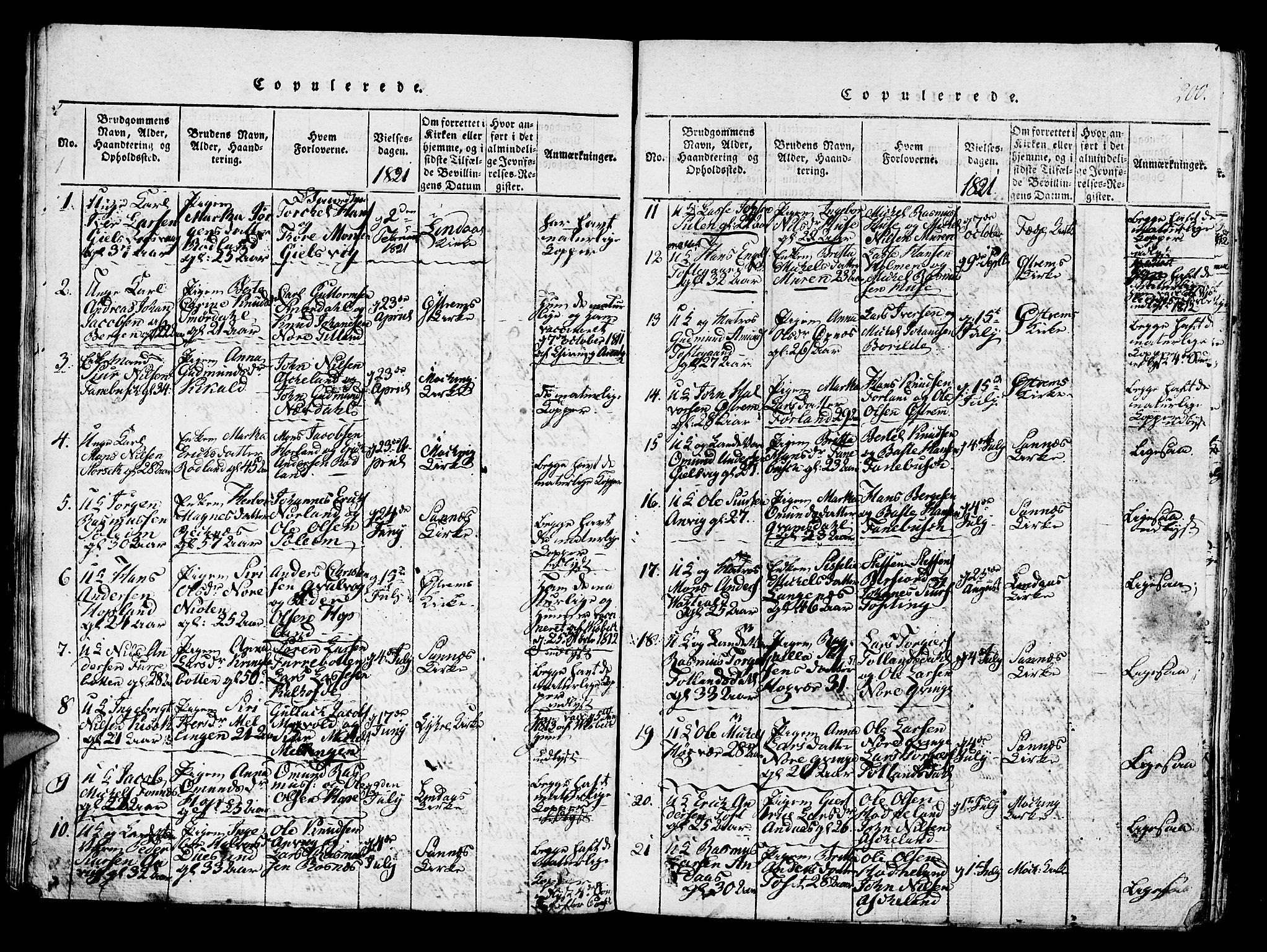 Lindås Sokneprestembete, AV/SAB-A-76701/H/Haa/Haaa/L0007: Parish register (official) no. A 7, 1816-1823, p. 200