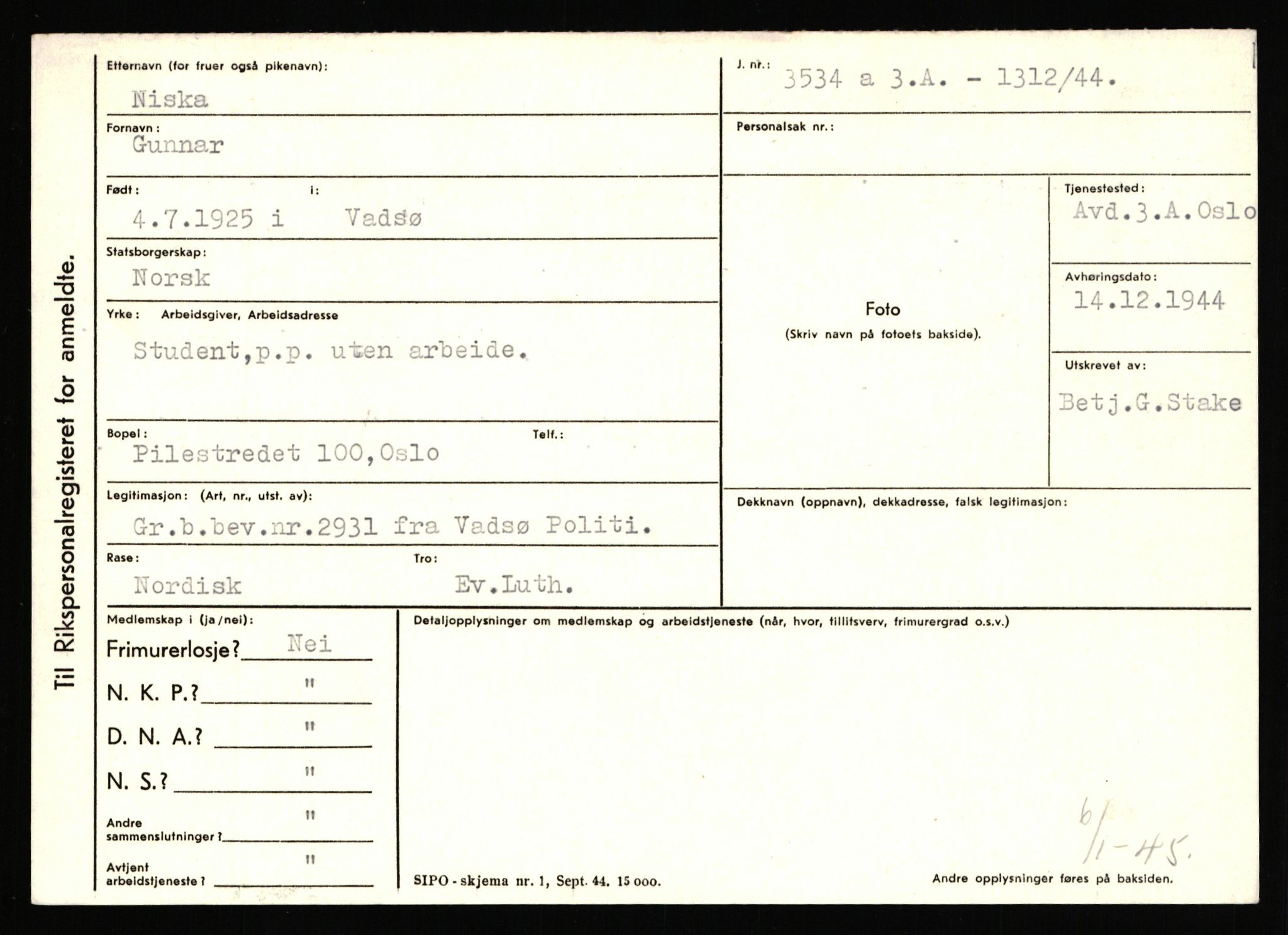 Statspolitiet - Hovedkontoret / Osloavdelingen, AV/RA-S-1329/C/Ca/L0011: Molberg - Nøstvold, 1943-1945, p. 3411