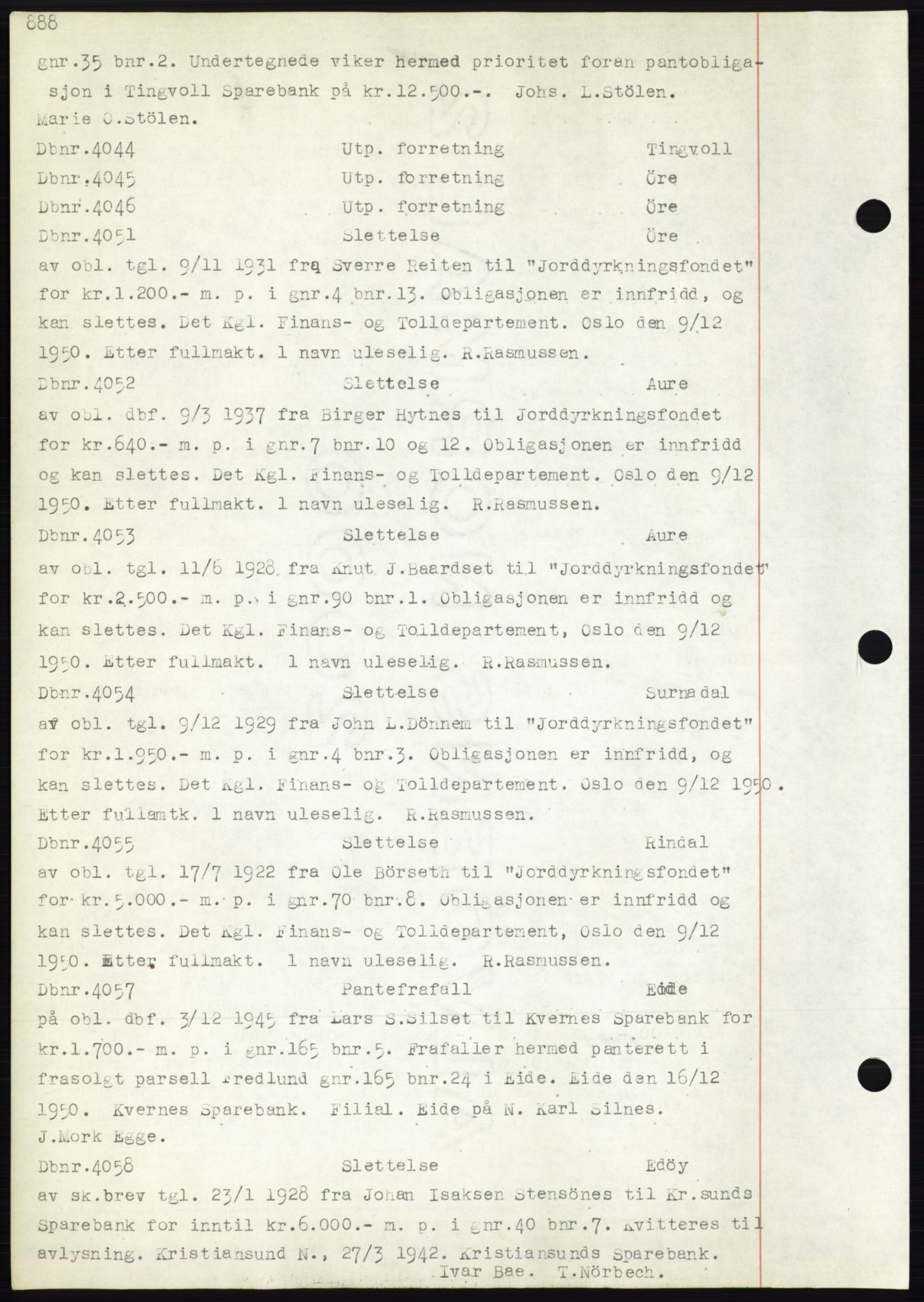 Nordmøre sorenskriveri, SAT/A-4132/1/2/2Ca: Mortgage book no. C82b, 1946-1951, Diary no: : 4044/1950