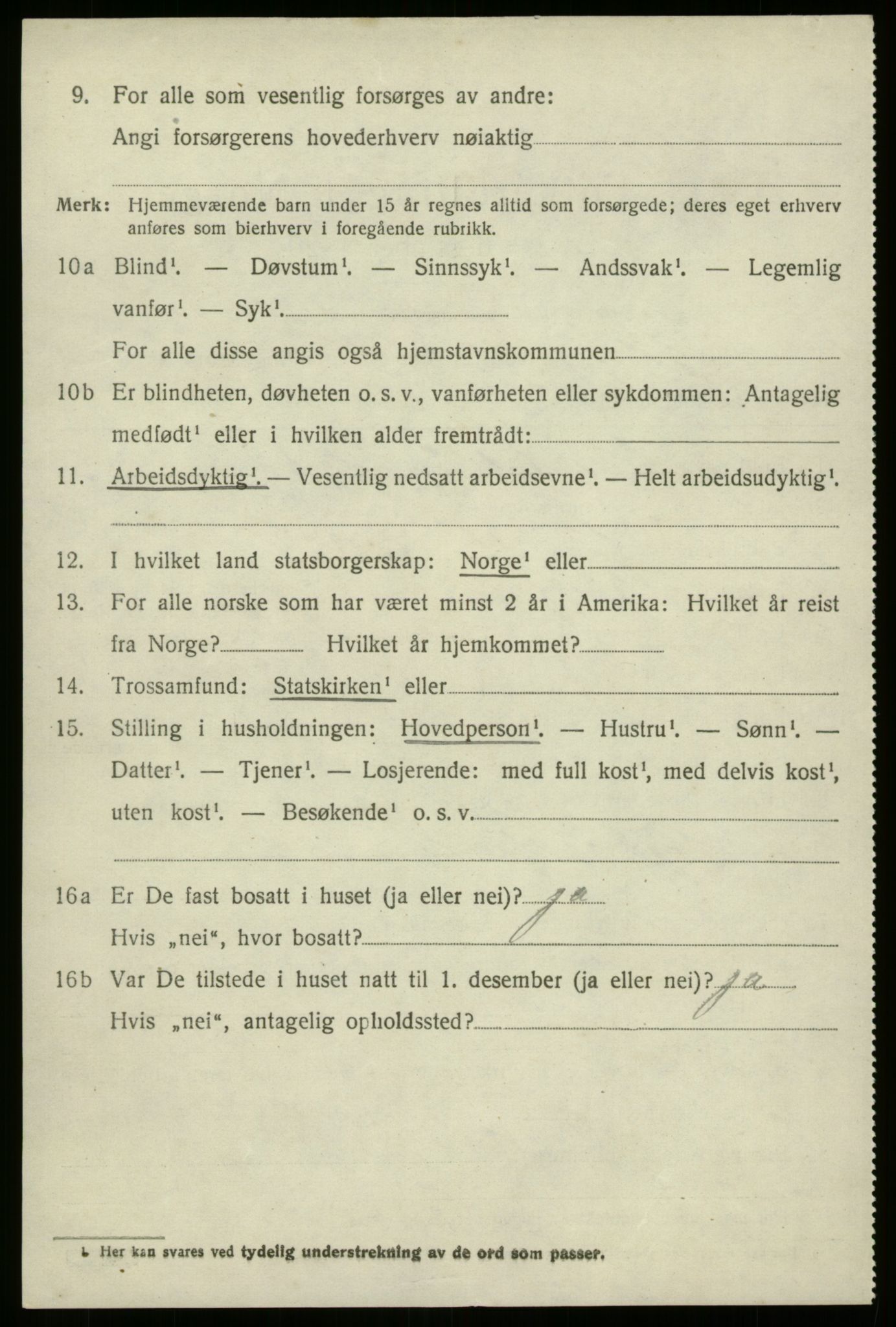 SAB, 1920 census for Gloppen, 1920, p. 6069