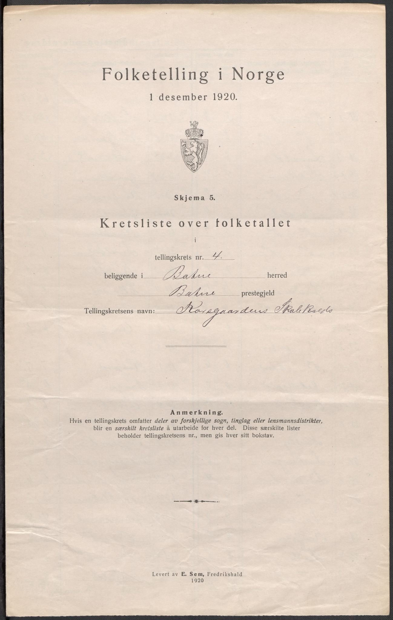 SAKO, 1920 census for Botne, 1920, p. 17