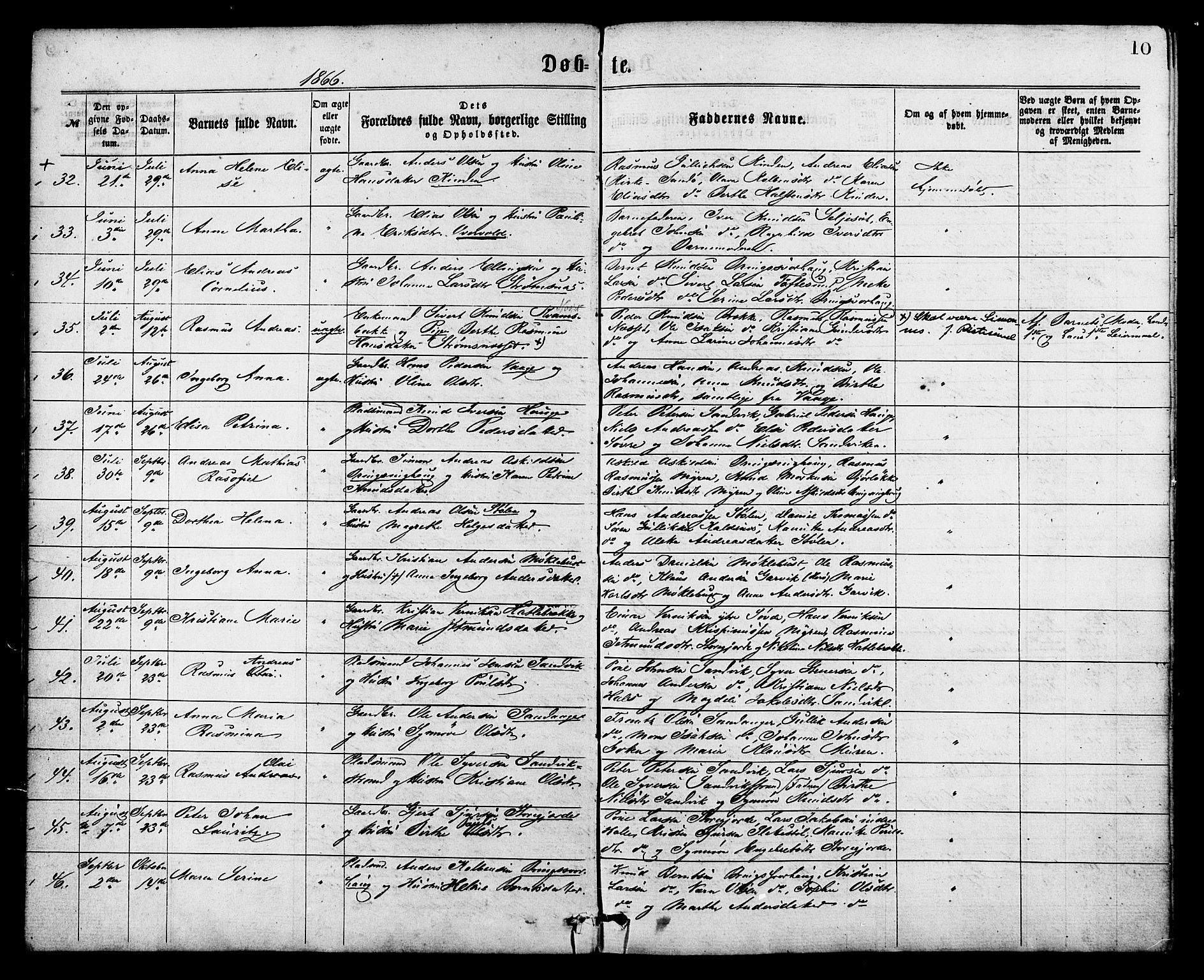 Ministerialprotokoller, klokkerbøker og fødselsregistre - Møre og Romsdal, AV/SAT-A-1454/503/L0035: Parish register (official) no. 503A03, 1865-1884, p. 10