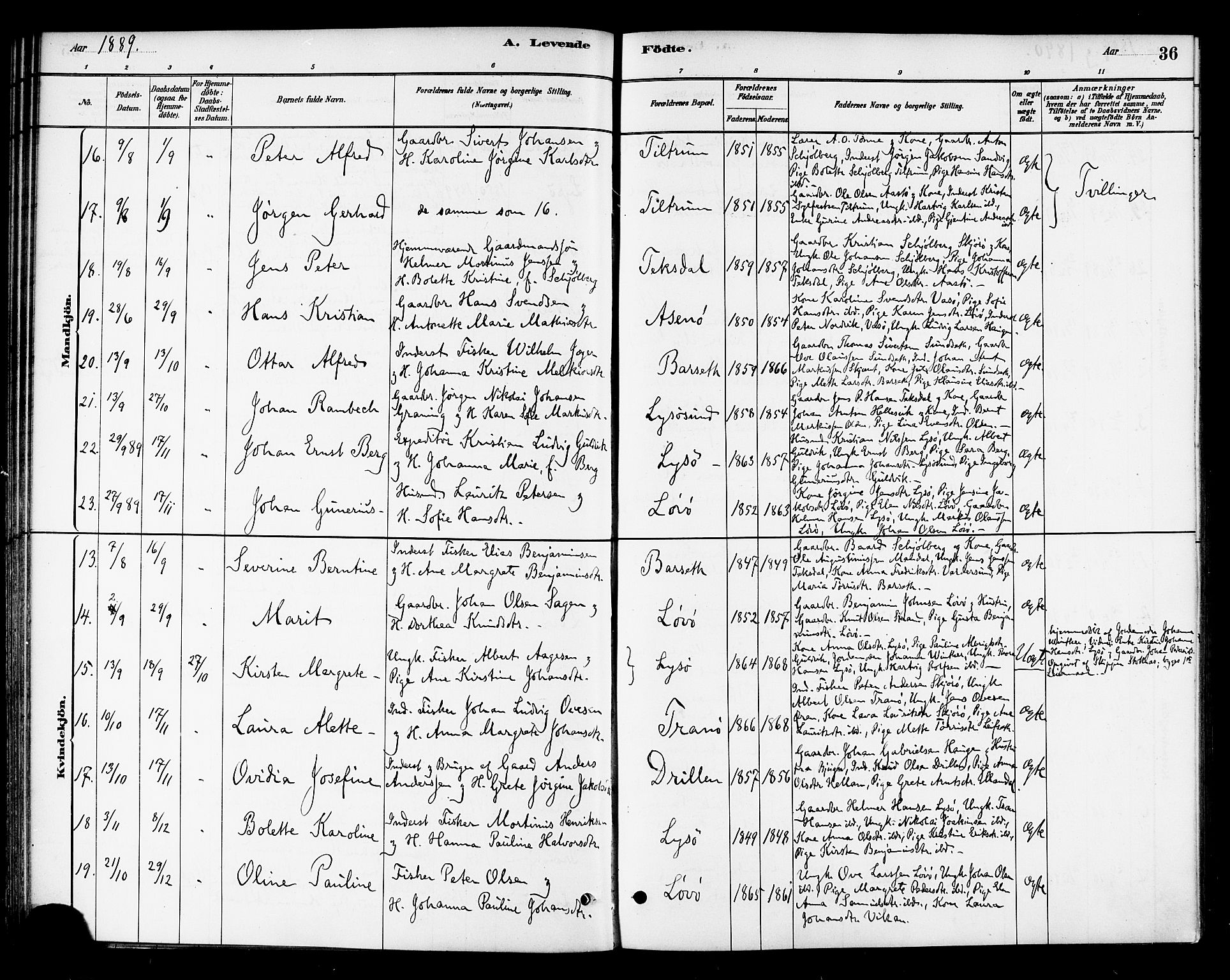 Ministerialprotokoller, klokkerbøker og fødselsregistre - Sør-Trøndelag, SAT/A-1456/654/L0663: Parish register (official) no. 654A01, 1880-1894, p. 36