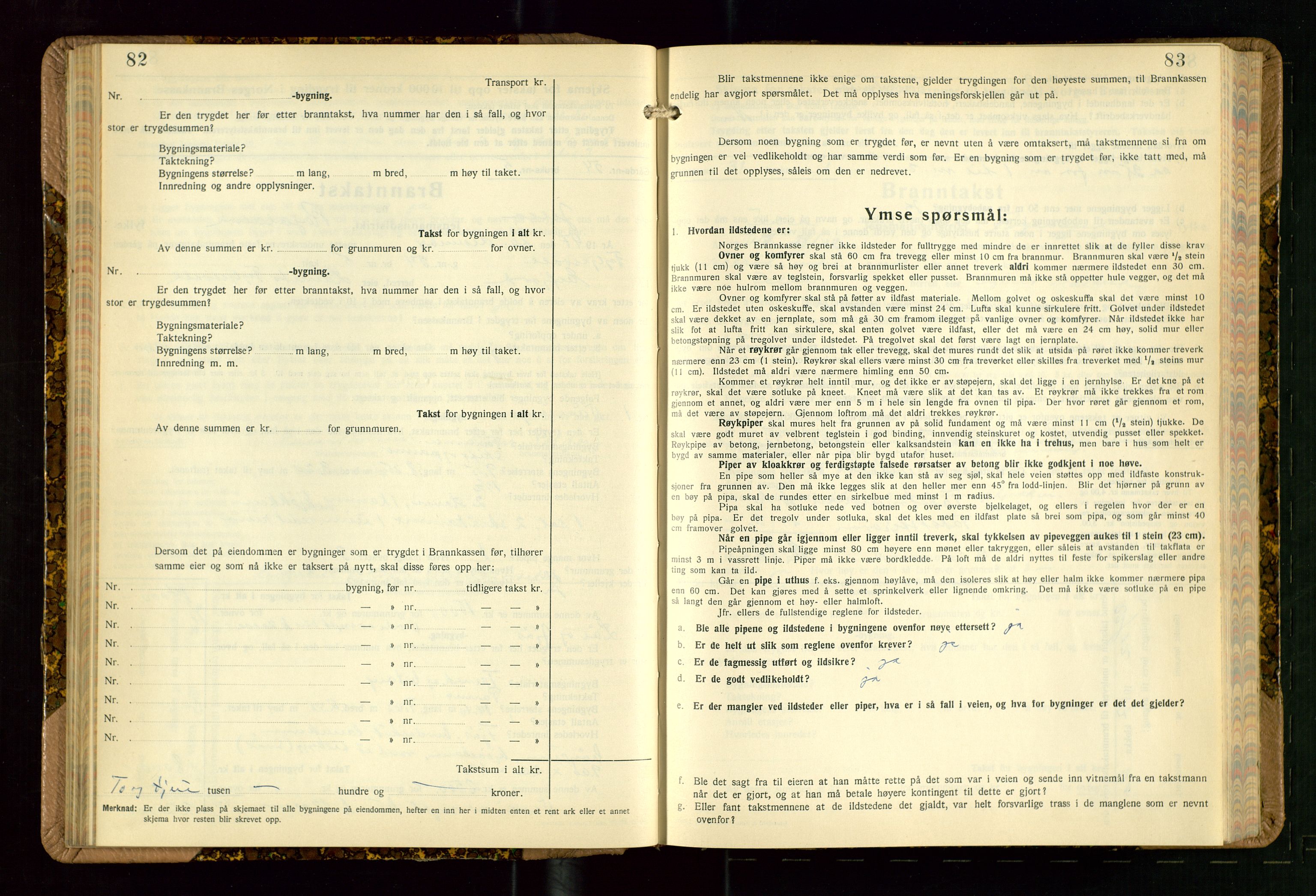 Jelsa lensmannskontor, SAST/A-100360/Gob/L0003: "Branntakstprotokoll", 1942-1955, p. 82-83