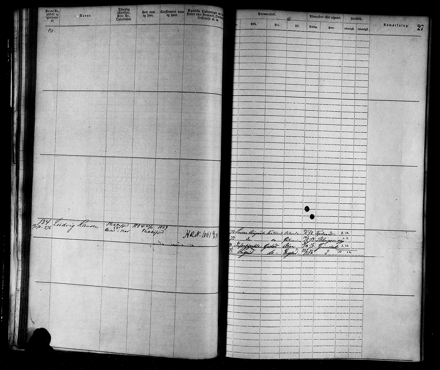 Flekkefjord mønstringskrets, AV/SAK-2031-0018/F/Fa/L0002: Annotasjonsrulle nr 1-1920 med register, N-2, 1870-1891, p. 47