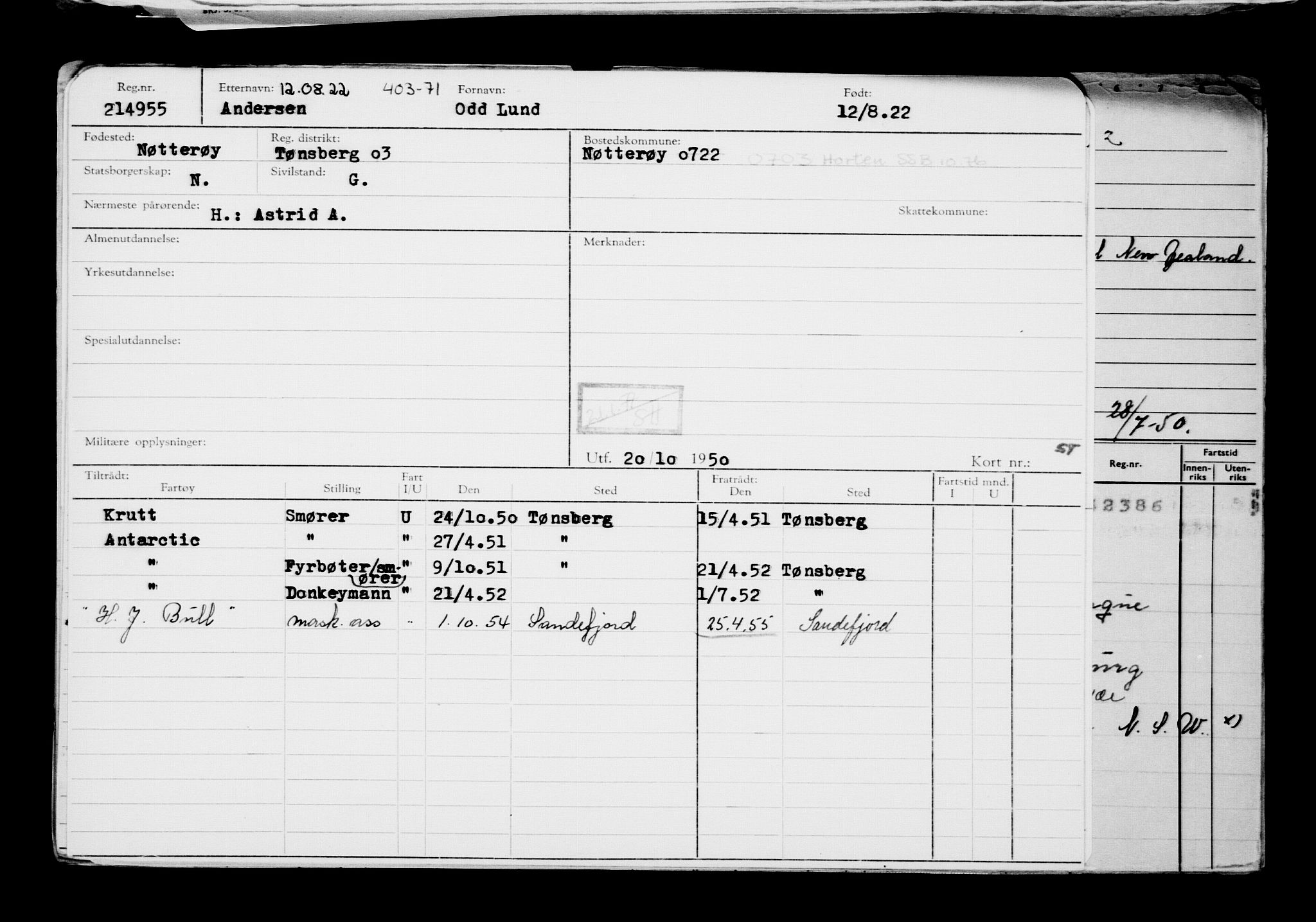 Direktoratet for sjømenn, RA/S-3545/G/Gb/L0209: Hovedkort, 1922, p. 527