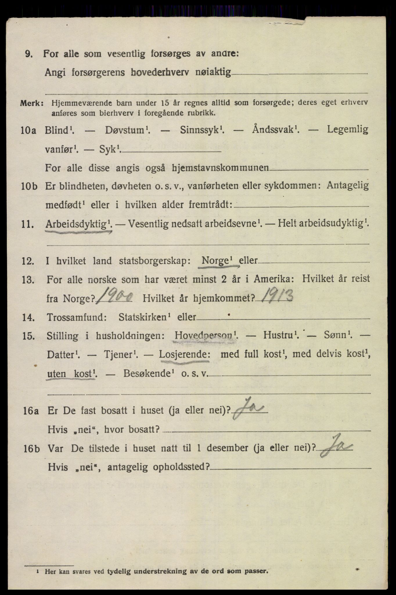SAK, 1920 census for Åseral, 1920, p. 1155