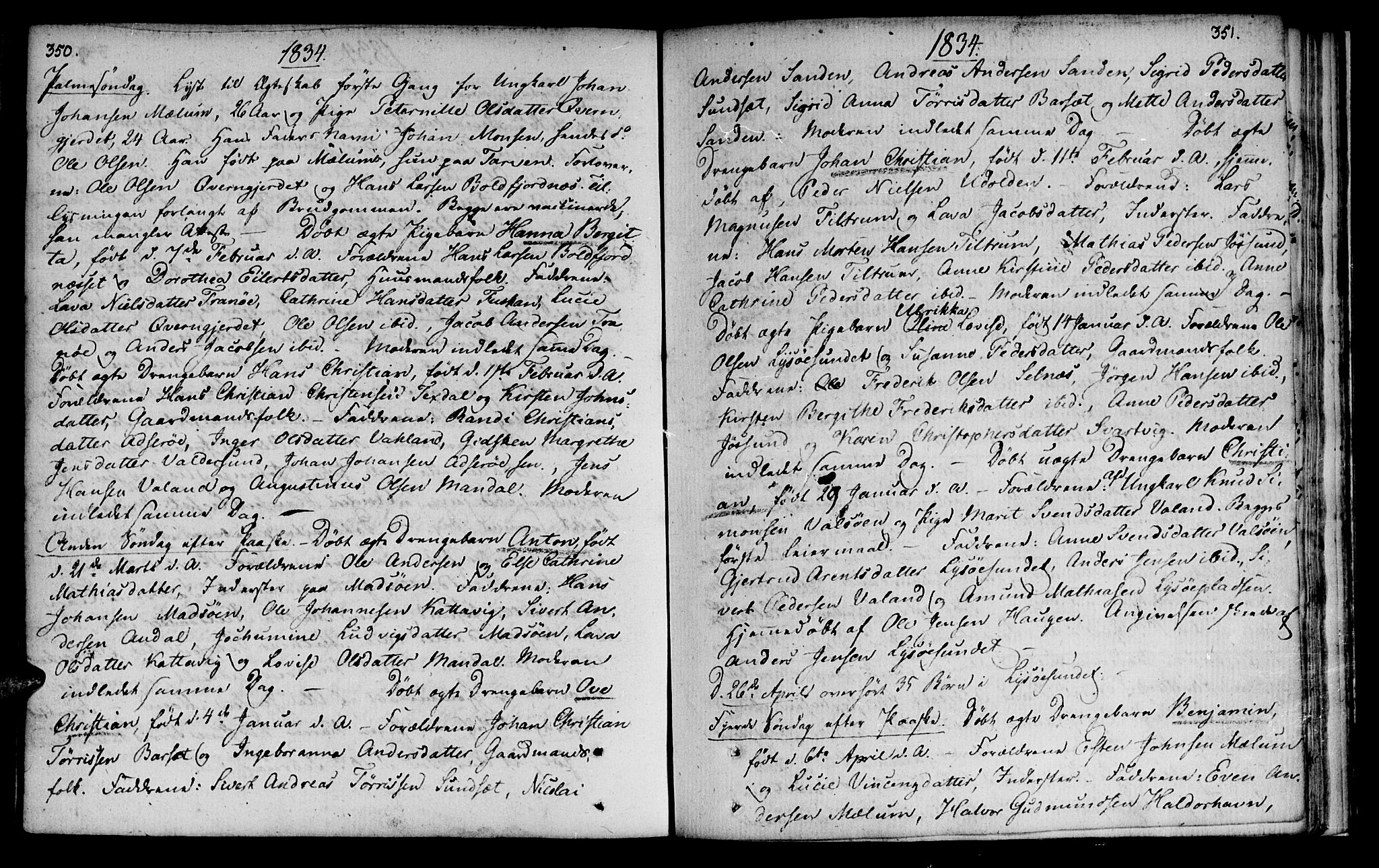 Ministerialprotokoller, klokkerbøker og fødselsregistre - Sør-Trøndelag, SAT/A-1456/655/L0674: Parish register (official) no. 655A03, 1802-1826, p. 350-351