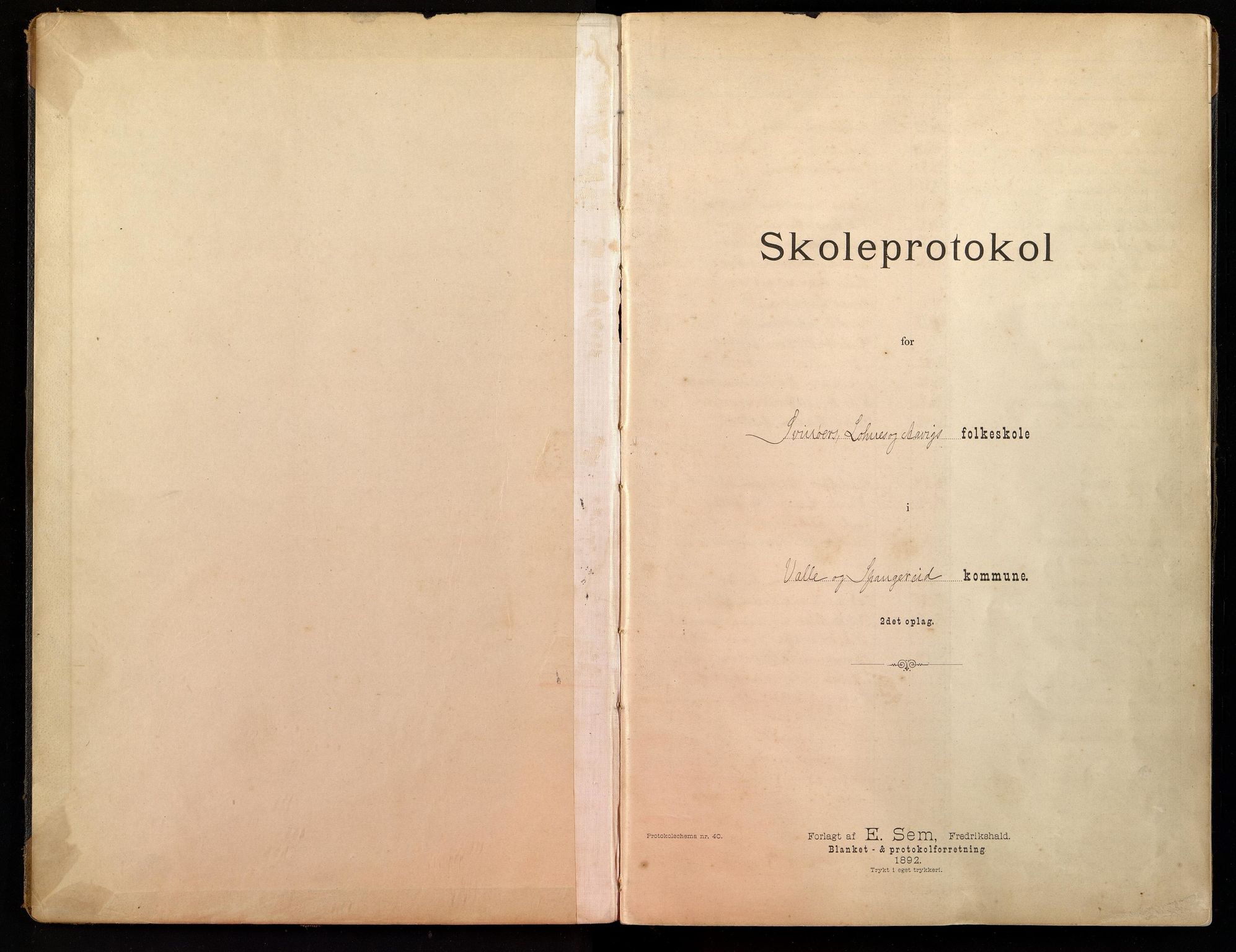 Spangereid kommune - Svinør, Lohne og Åvik Skole, ARKSOR/1030SP557/H/L0001: Skoleprotokoll, 1893-1906