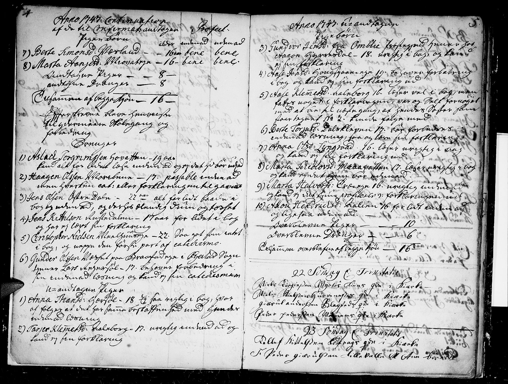 Froland sokneprestkontor, AV/SAK-1111-0013/F/Fb/L0002: Parish register (copy) no. B 2, 1747-1759, p. 4-5