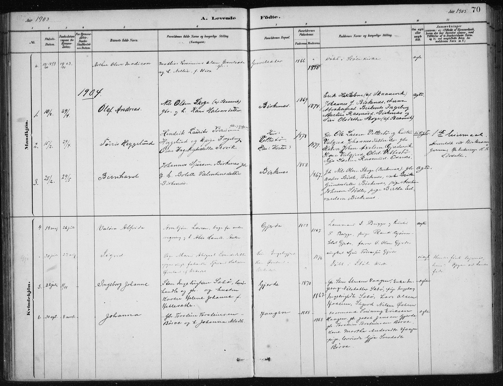 Etne sokneprestembete, AV/SAB-A-75001/H/Haa: Parish register (official) no. C  1, 1879-1919, p. 70