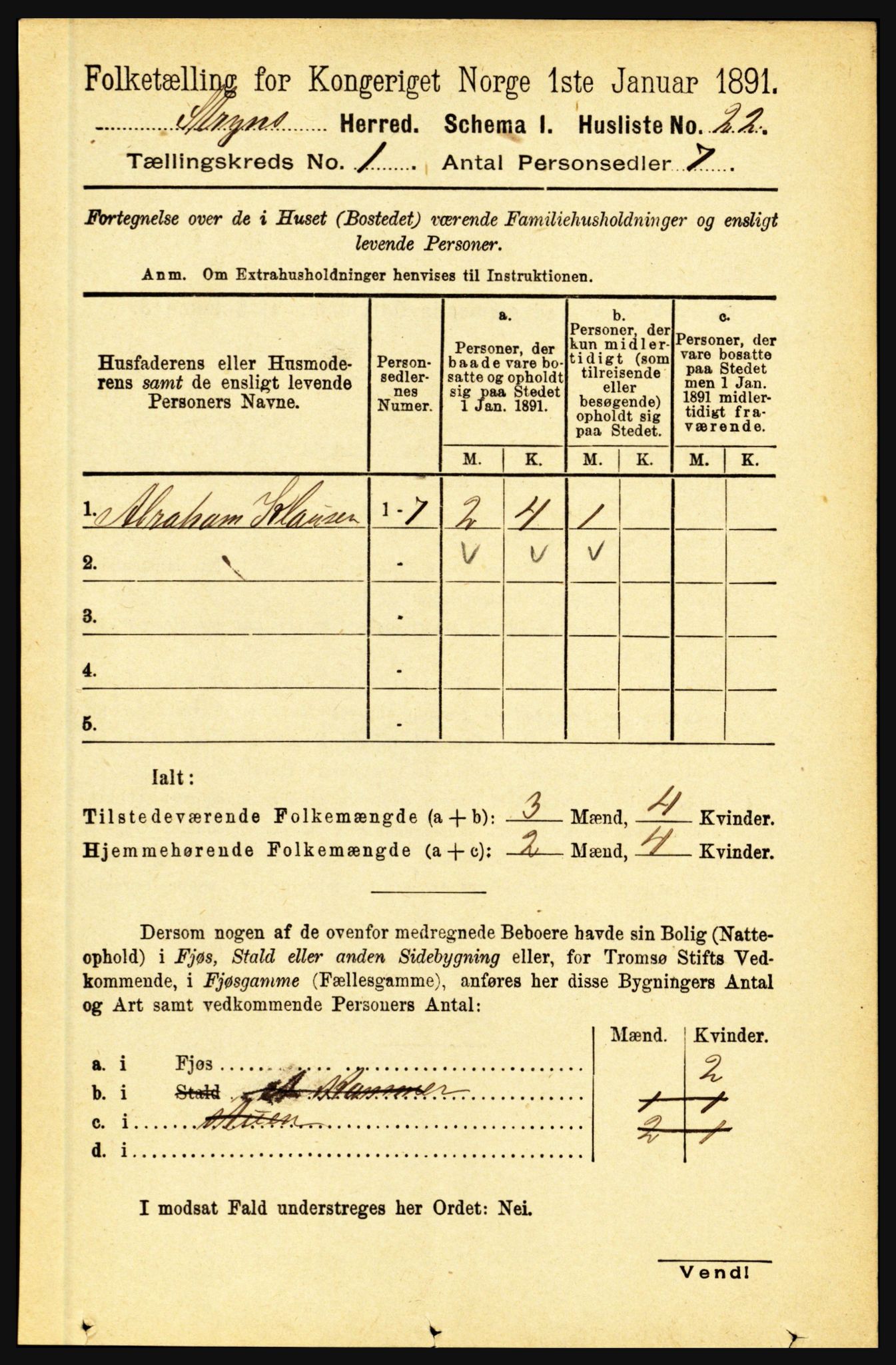 RA, 1891 census for 1448 Stryn, 1891, p. 50