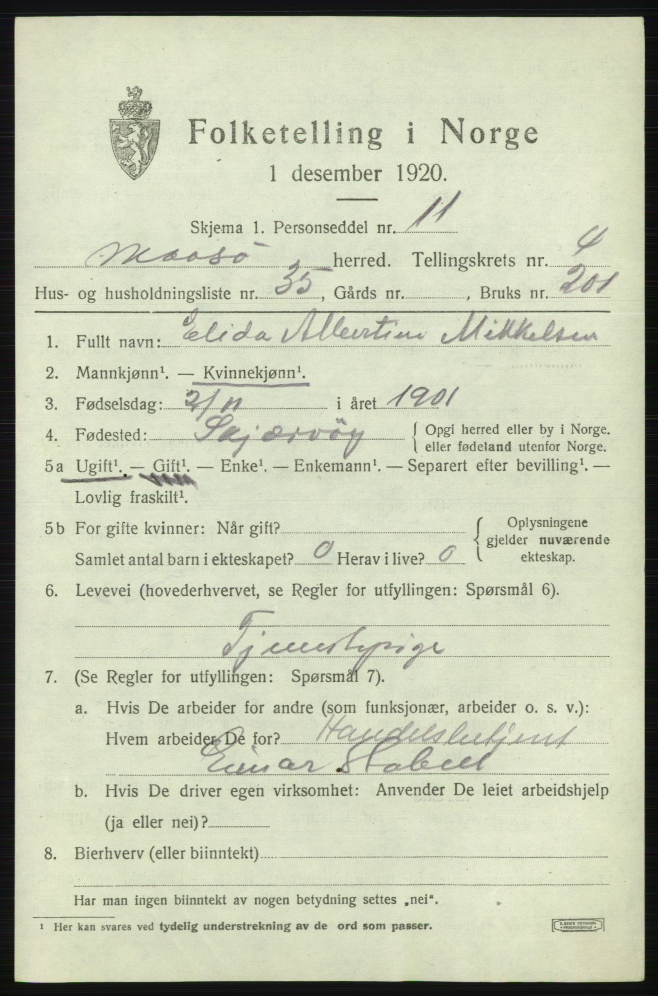 SATØ, 1920 census for Måsøy, 1920, p. 2244