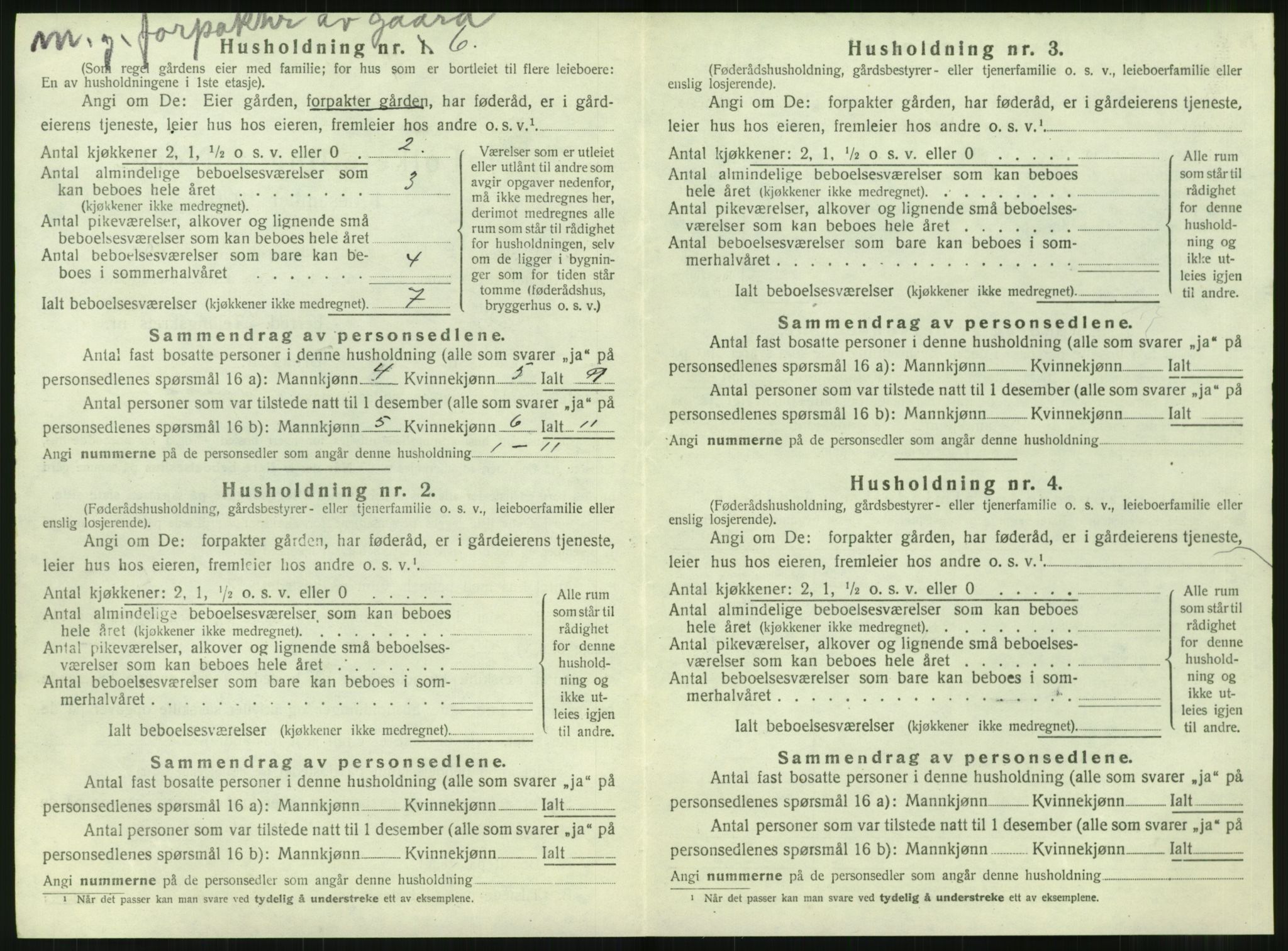 SAT, 1920 census for Tjøtta, 1920, p. 454