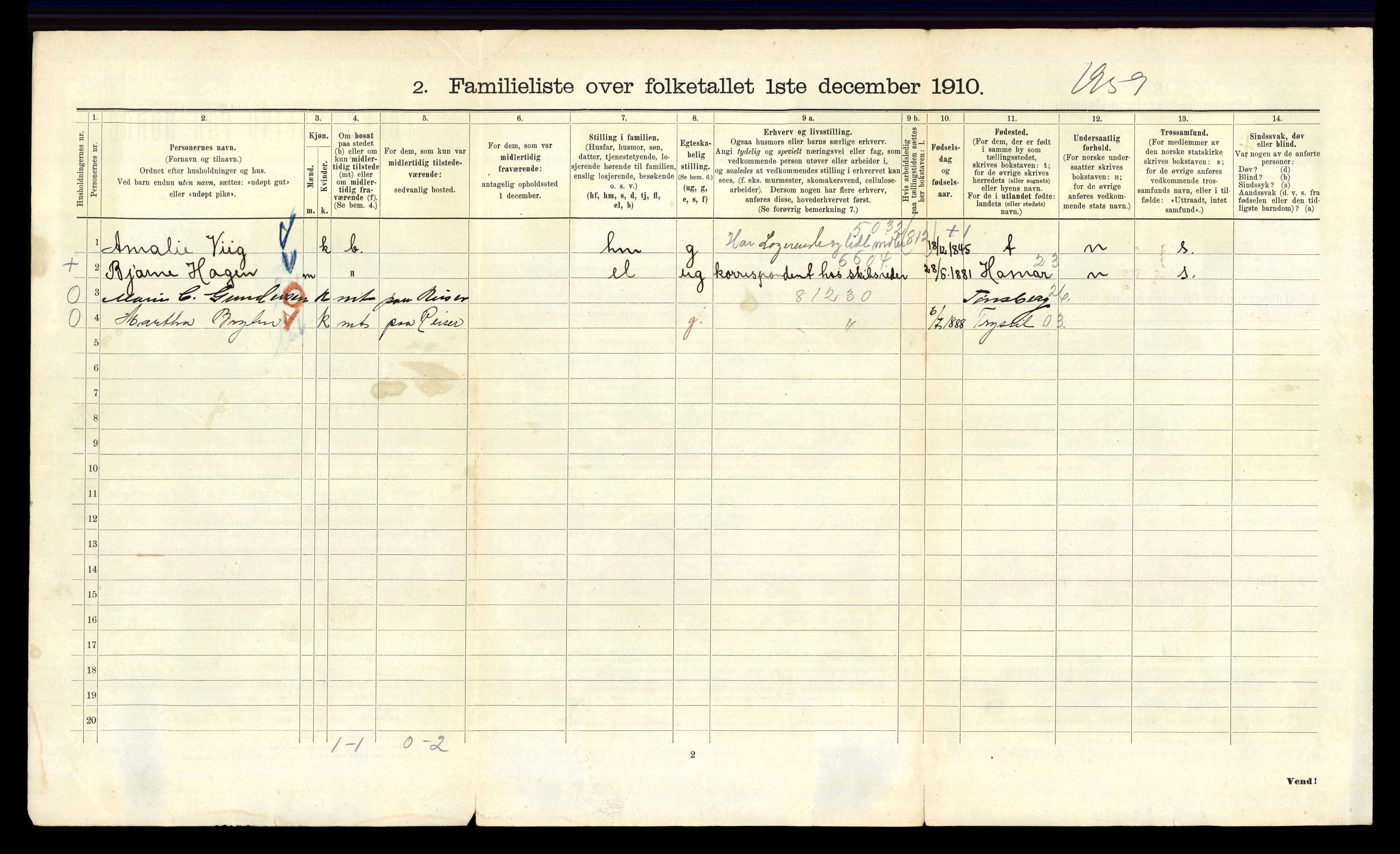 RA, 1910 census for Kristiania, 1910, p. 53652