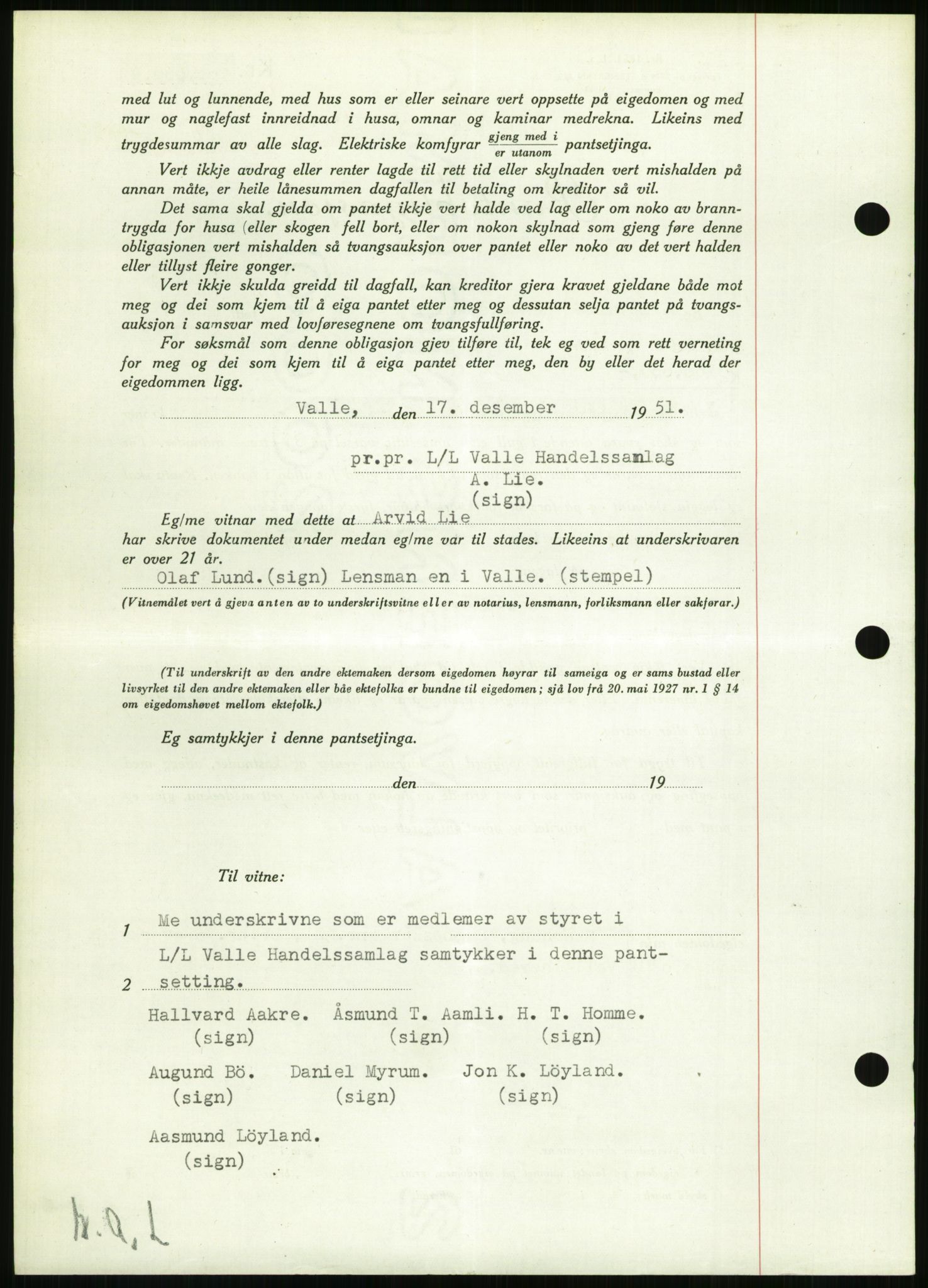 Setesdal sorenskriveri, SAK/1221-0011/G/Gb/L0050: Mortgage book no. B 38, 1949-1952, Diary no: : 70/1952