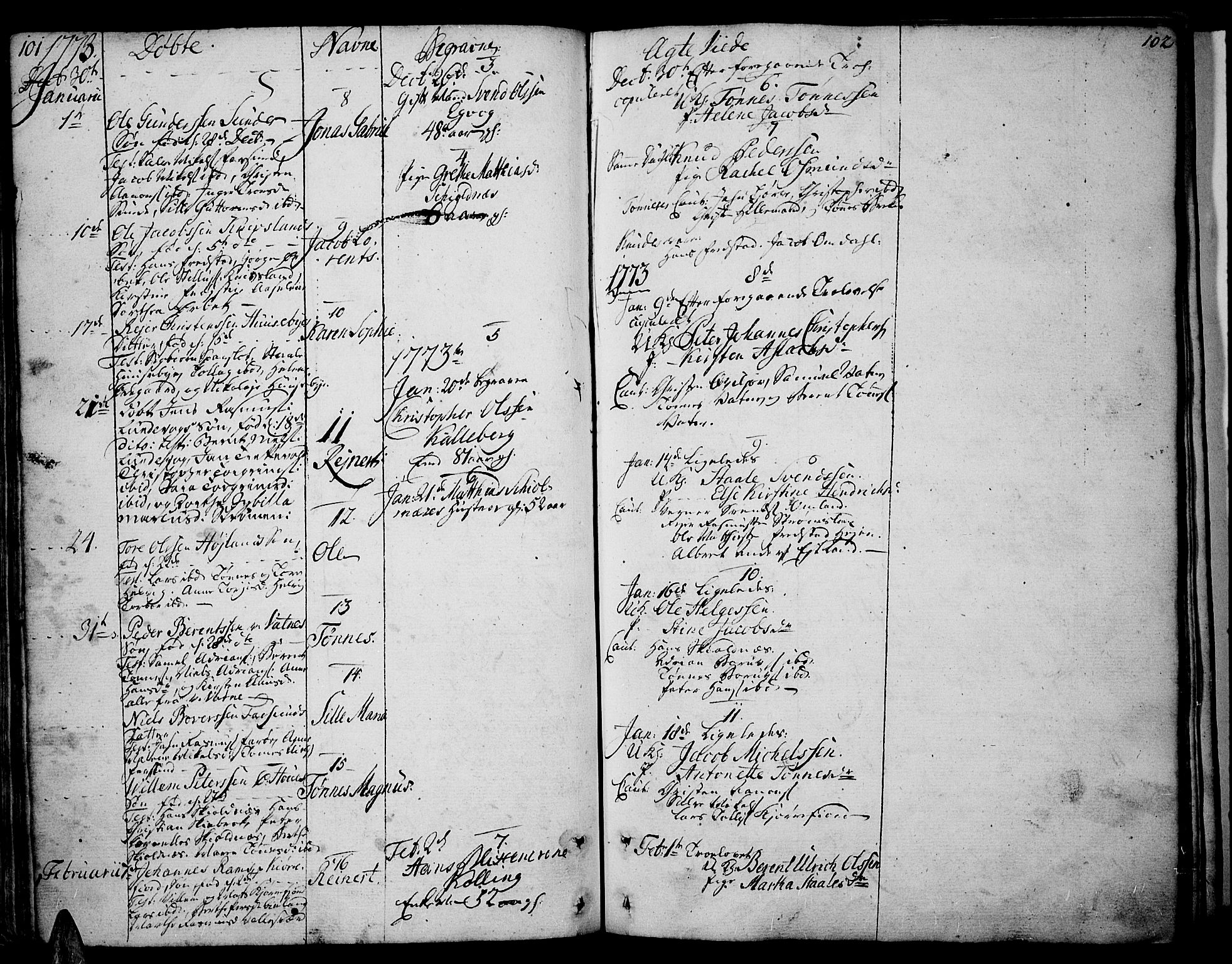 Lista sokneprestkontor, SAK/1111-0027/F/Fa/L0004: Parish register (official) no. A 4, 1768-1794, p. 101-102