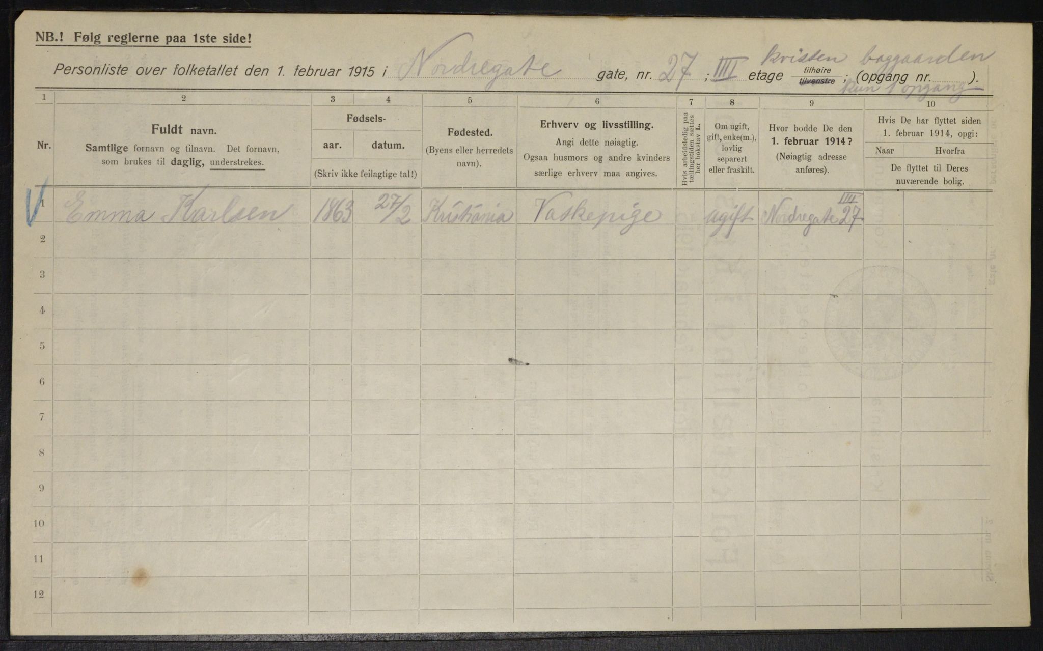 OBA, Municipal Census 1915 for Kristiania, 1915, p. 72738