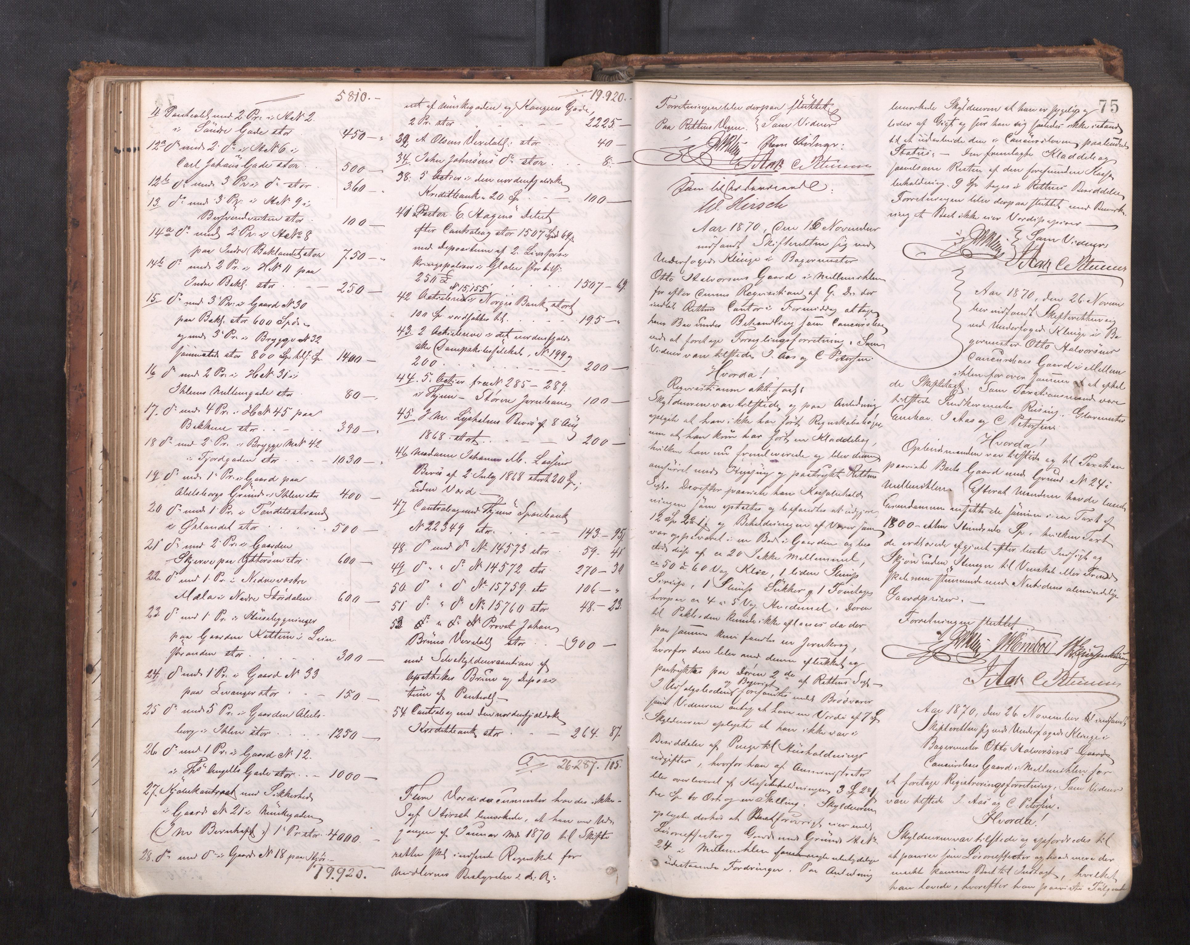 Trondheim byfogd, AV/SAT-A-0003/1/3/3C/L0005: Skifteregistreringsprotokoll - 18/3-25/2. (u/ register), 1869-1876, p. 75