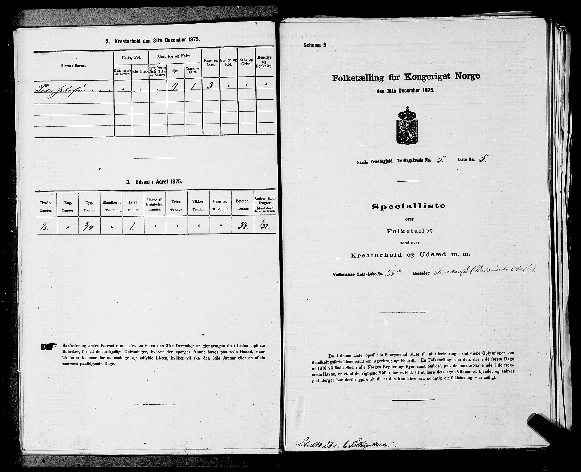 SAKO, 1875 census for 0822P Sauherad, 1875, p. 549