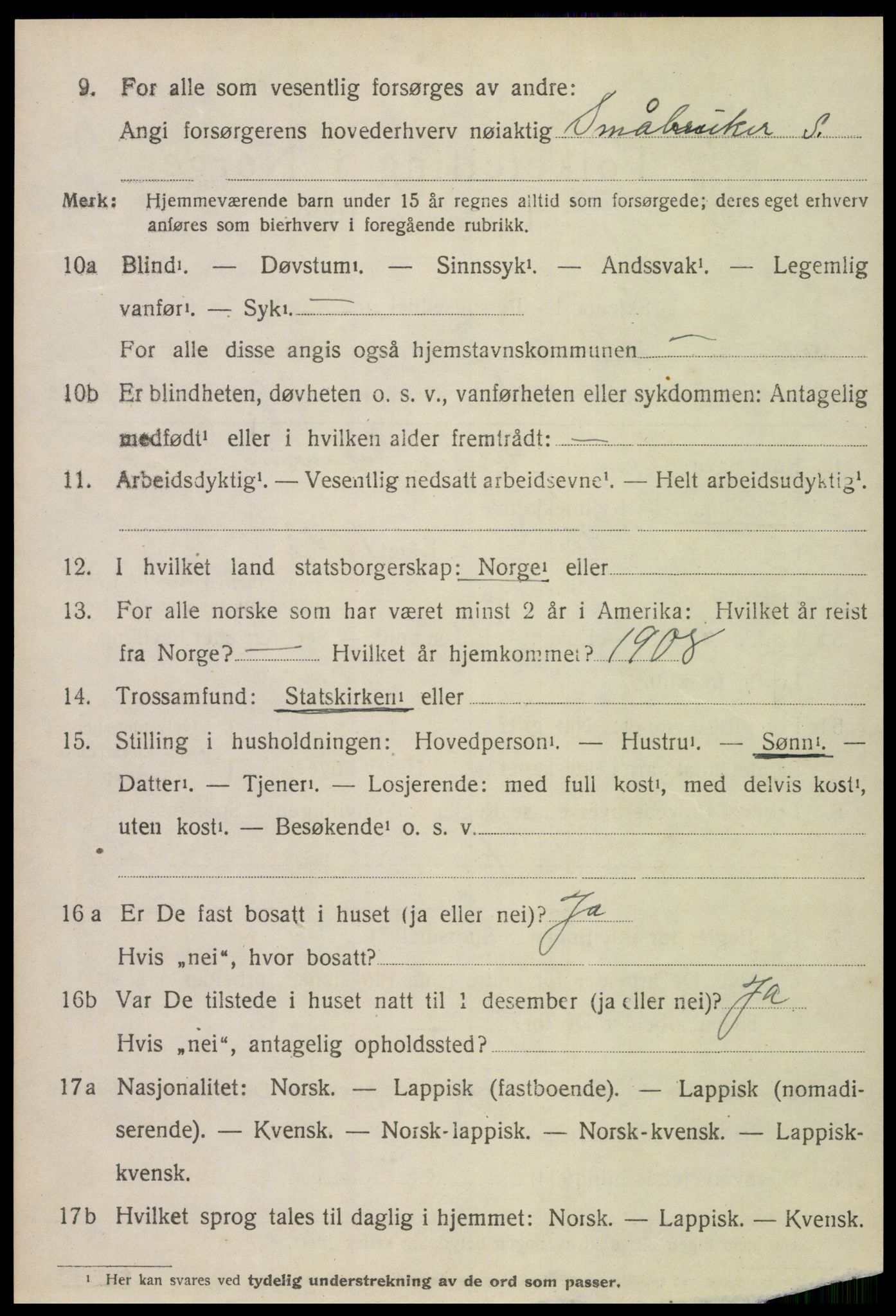 SAT, 1920 census for Leksvik, 1920, p. 1381