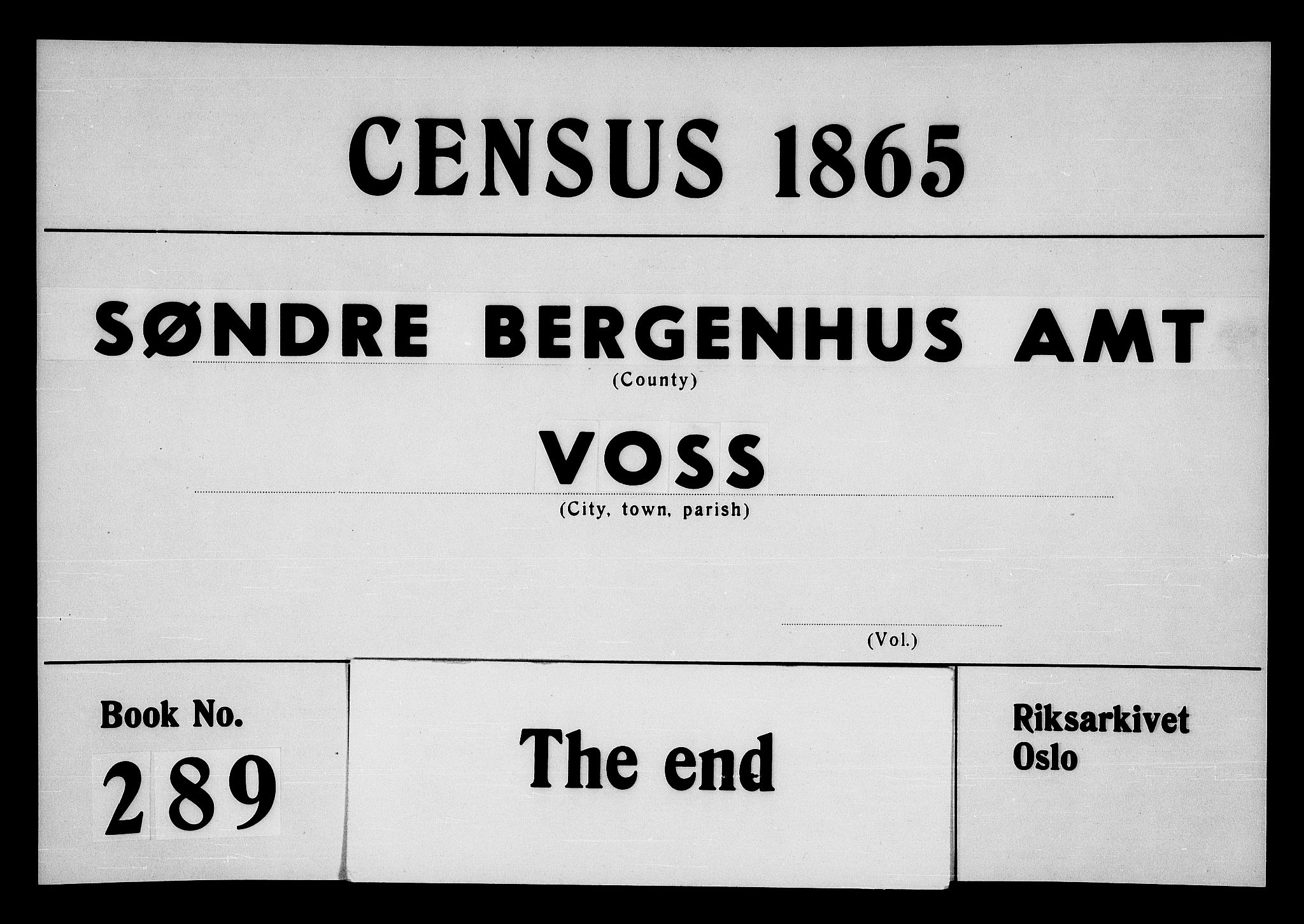 RA, 1865 census for Voss, 1865, p. 227