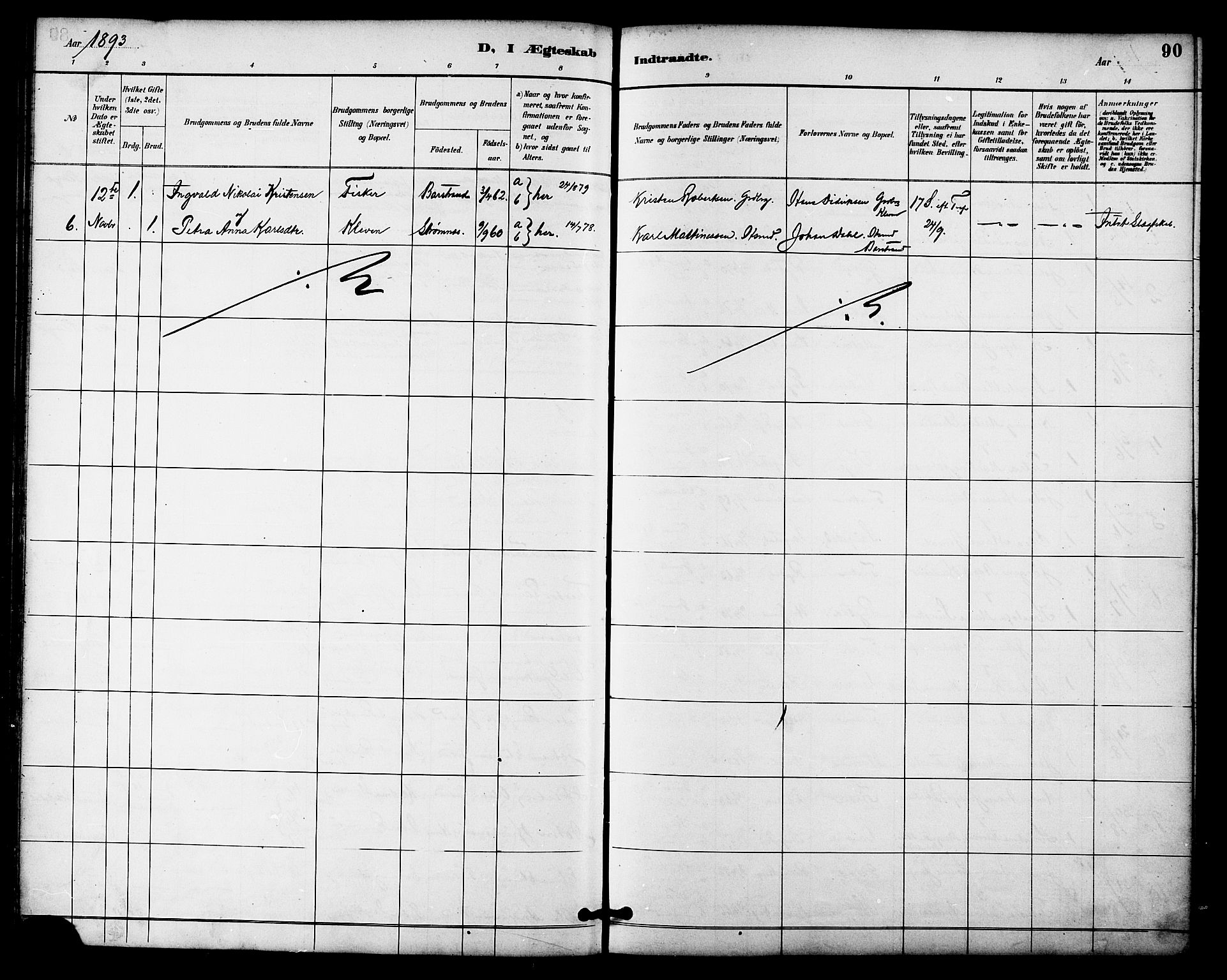 Ministerialprotokoller, klokkerbøker og fødselsregistre - Nordland, AV/SAT-A-1459/876/L1097: Parish register (official) no. 876A03, 1886-1896, p. 90