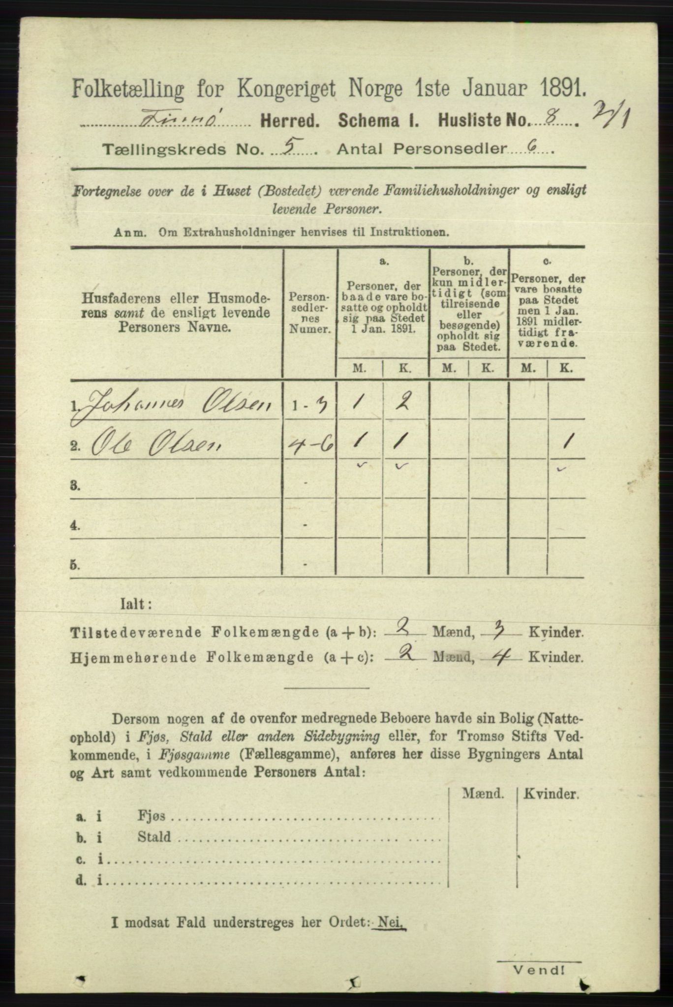 RA, 1891 census for 1141 Finnøy, 1891, p. 1092