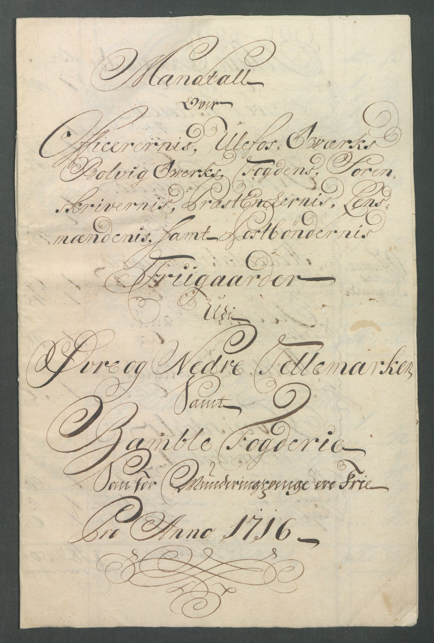 Rentekammeret inntil 1814, Reviderte regnskaper, Fogderegnskap, RA/EA-4092/R36/L2128: Fogderegnskap Øvre og Nedre Telemark og Bamble, 1716, p. 376