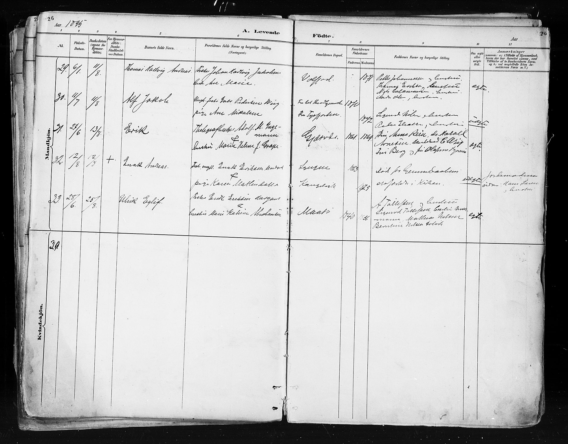 Måsøy sokneprestkontor, AV/SATØ-S-1348/H/Ha/L0005kirke: Parish register (official) no. 5, 1892-1902, p. 26