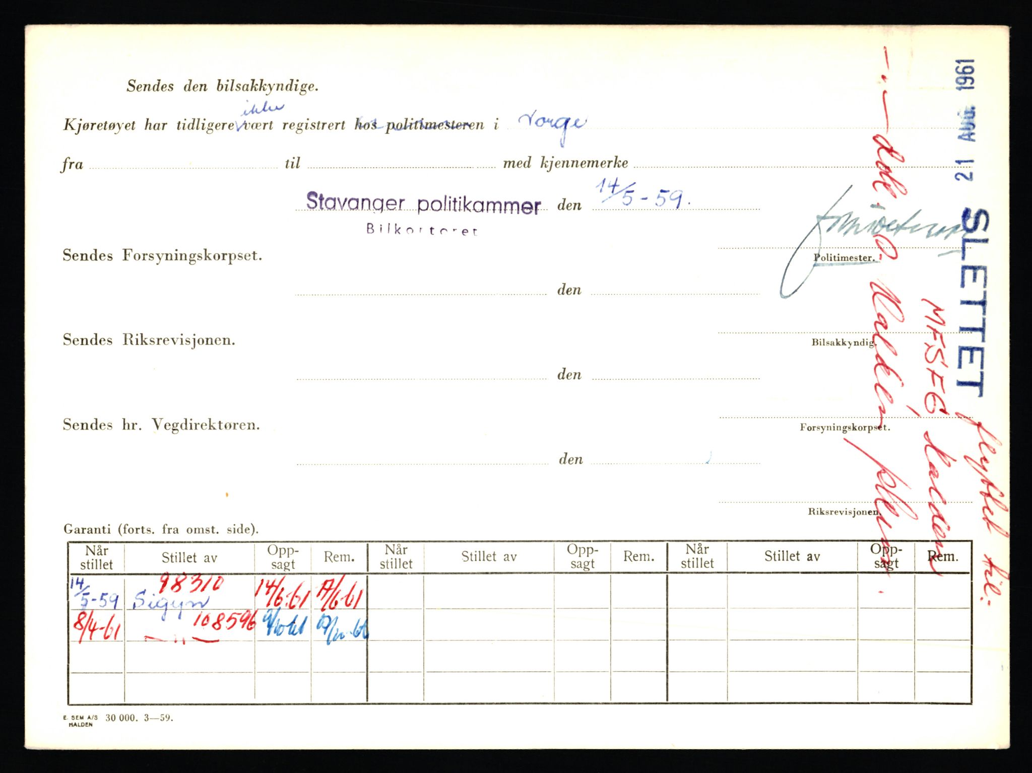 Stavanger trafikkstasjon, AV/SAST-A-101942/0/F/L0006: L-1700 - L-2149, 1930-1971, p. 186