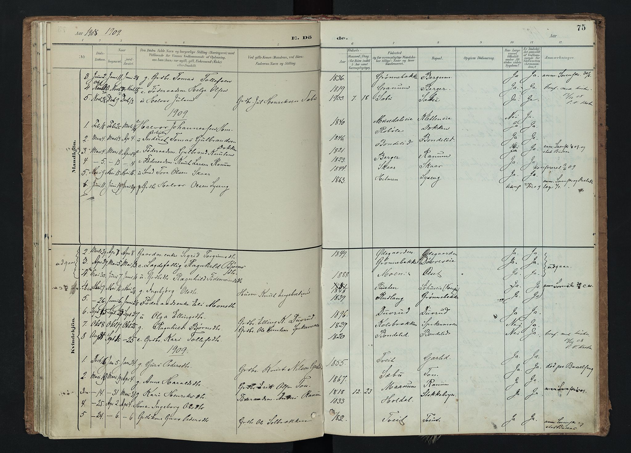 Nord-Aurdal prestekontor, SAH/PREST-132/H/Ha/Haa/L0015: Parish register (official) no. 15, 1896-1914, p. 75