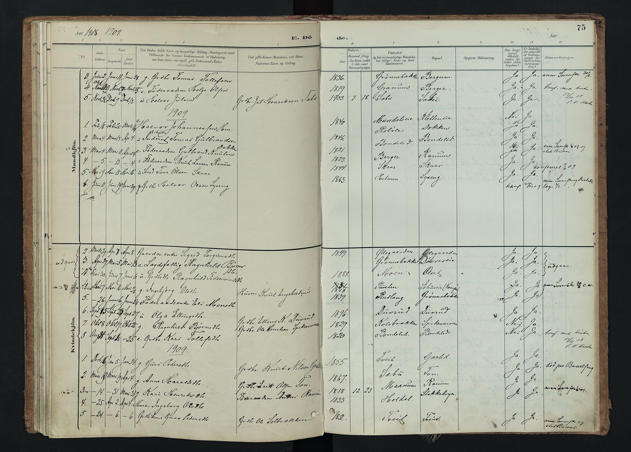 Nord-Aurdal prestekontor, AV/SAH-PREST-132/H/Ha/Haa/L0015: Parish register (official) no. 15, 1896-1914, p. 75