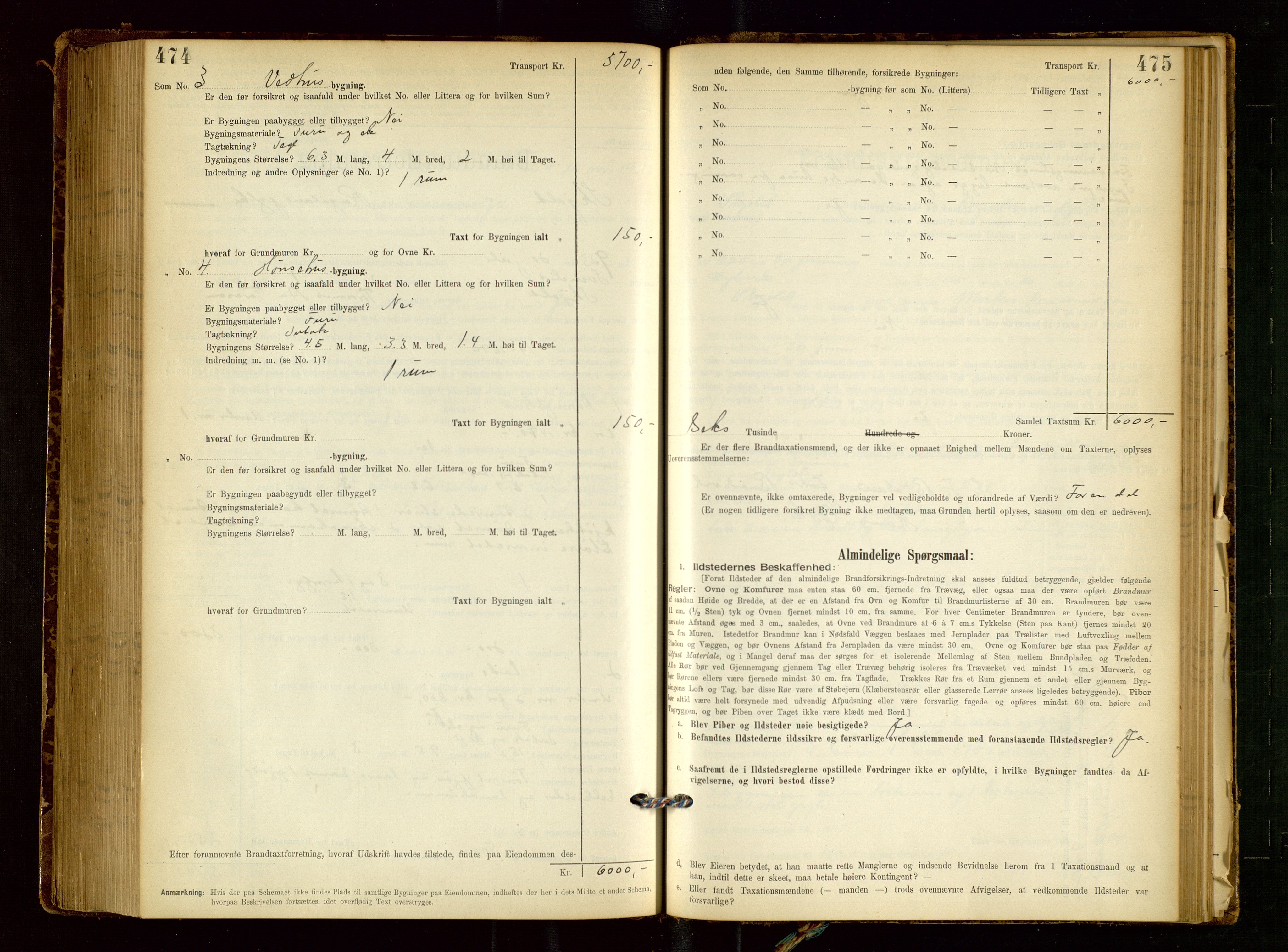 Skjold lensmannskontor, AV/SAST-A-100182/Gob/L0001: "Brandtaxationsprotokol for Skjold Lensmandsdistrikt Ryfylke Fogderi", 1894-1939, p. 474-475