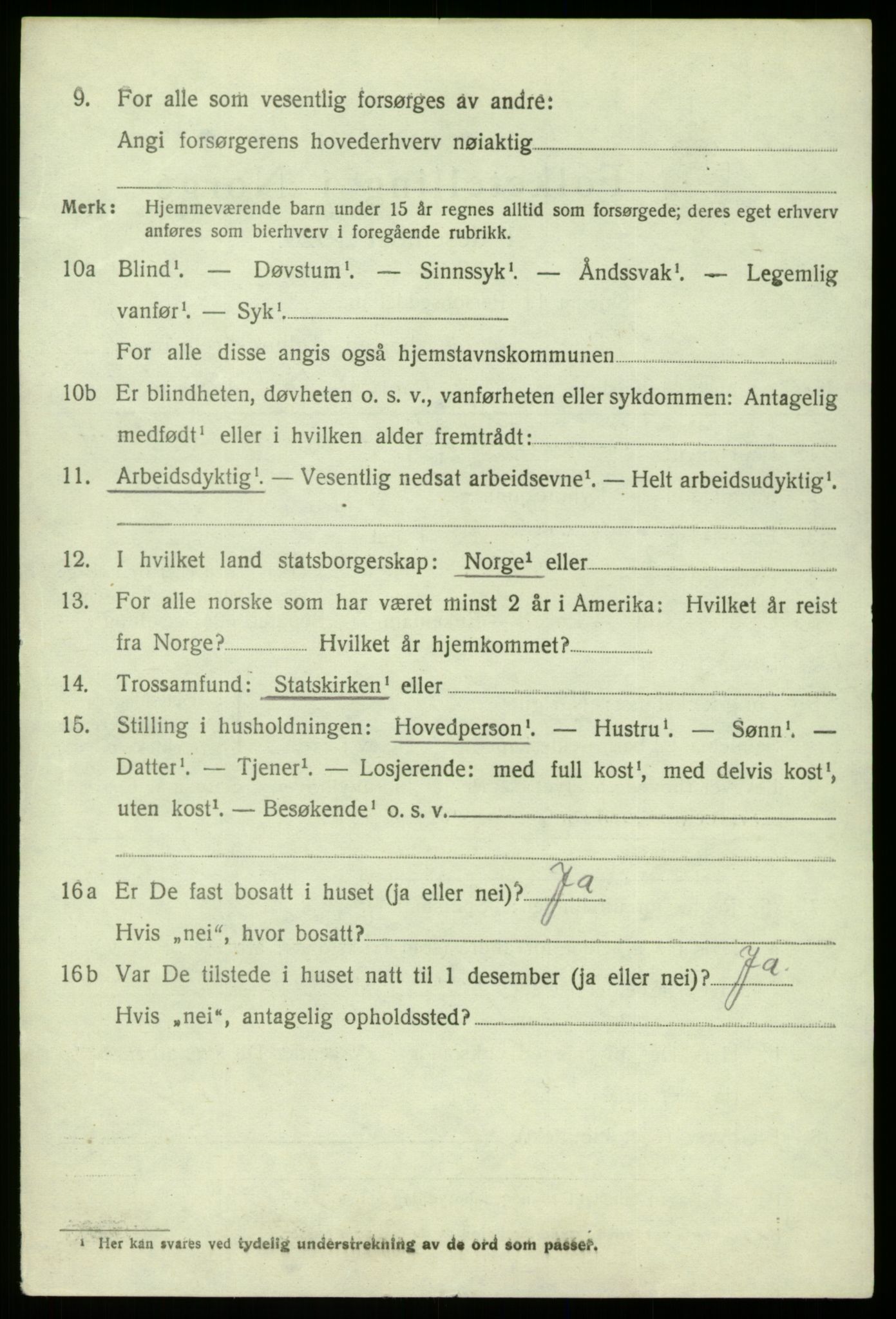 SAB, 1920 census for Herdla, 1920, p. 3306