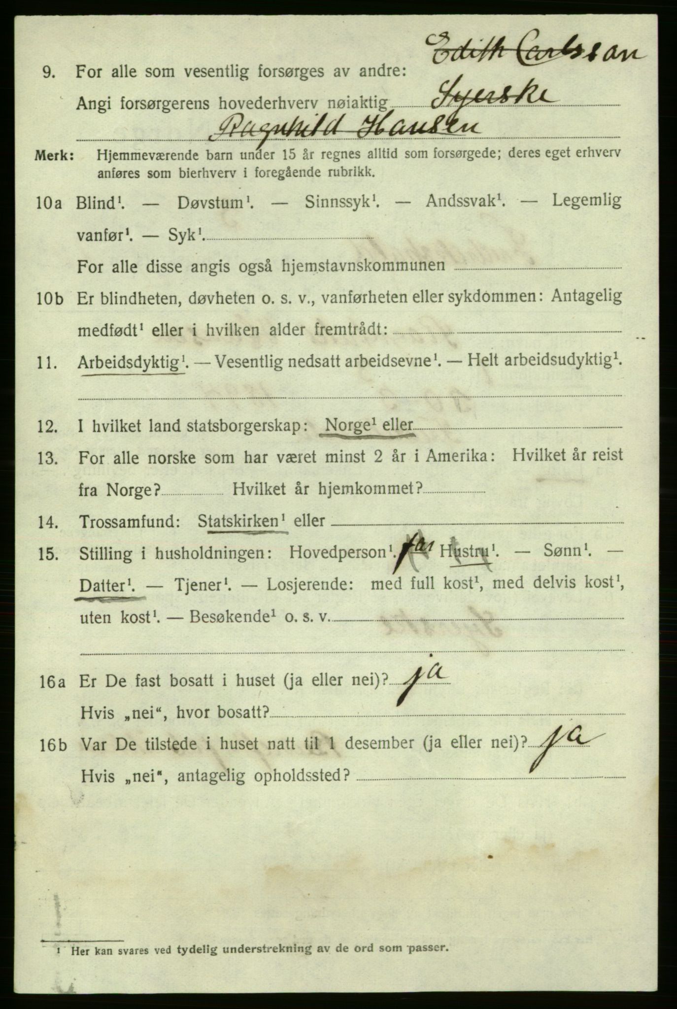 SAO, 1920 census for Fredrikshald, 1920, p. 17485