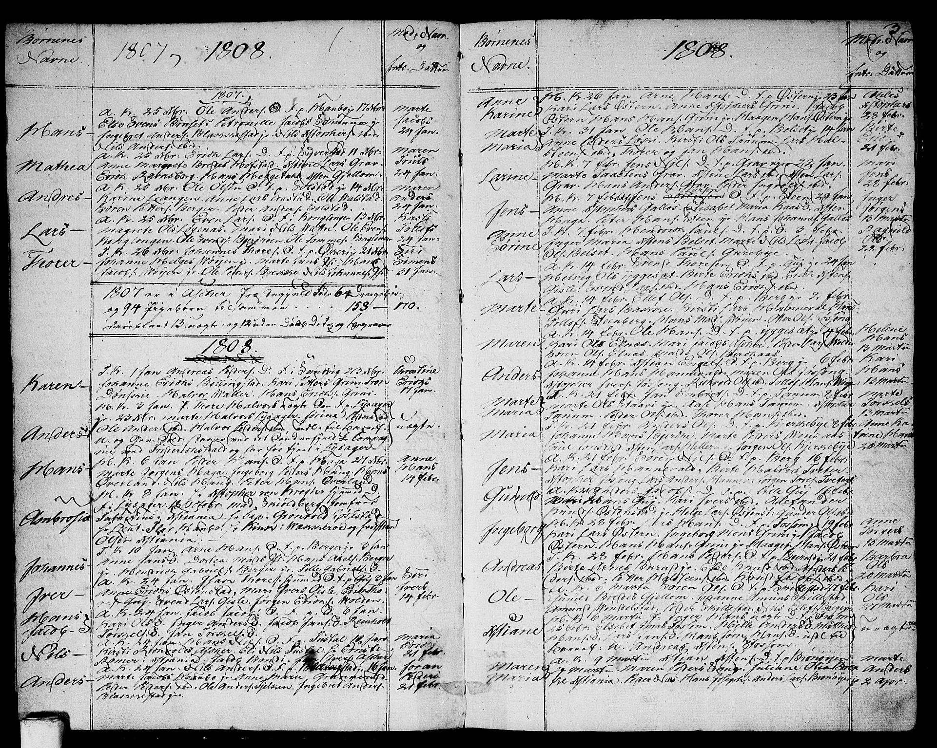 Asker prestekontor Kirkebøker, SAO/A-10256a/F/Fa/L0005: Parish register (official) no. I 5, 1807-1813, p. 3