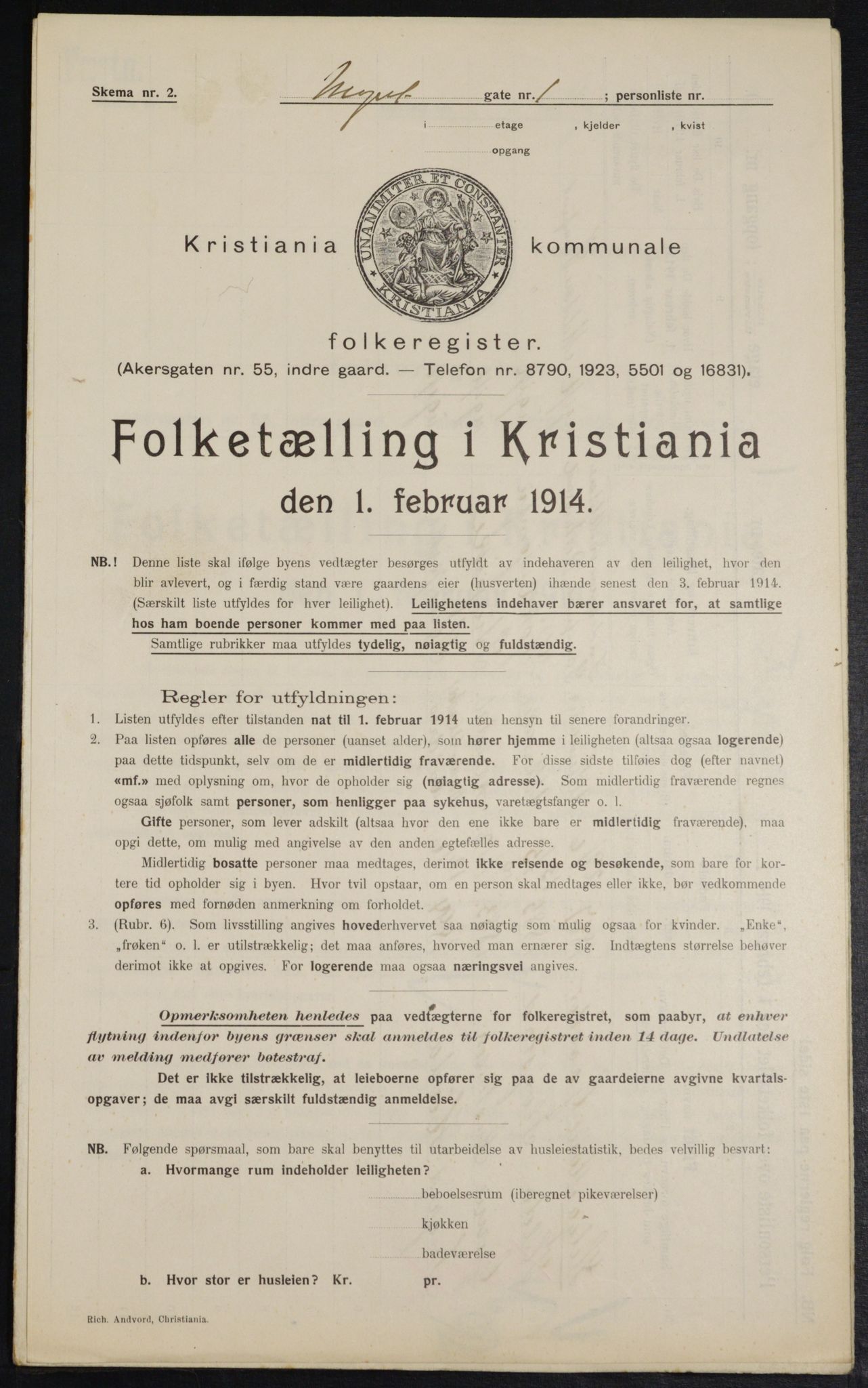 OBA, Municipal Census 1914 for Kristiania, 1914, p. 68316