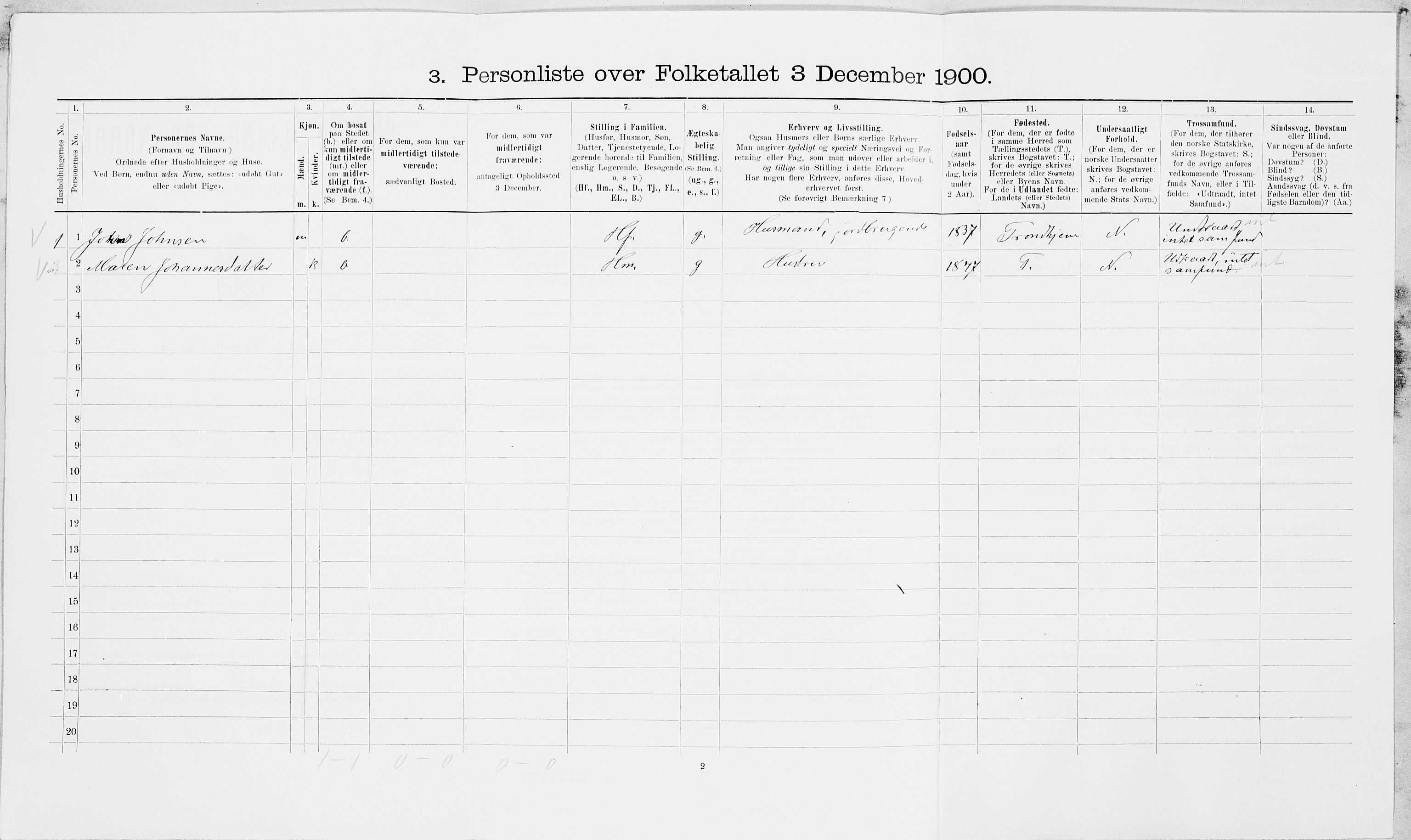 SAT, 1900 census for Leksvik, 1900, p. 758