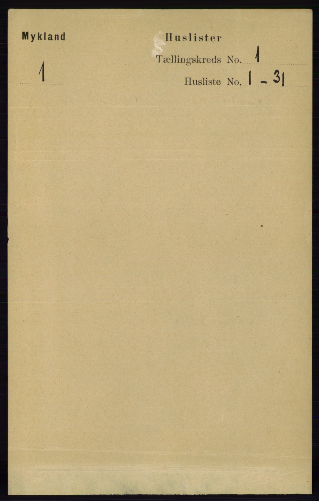 RA, 1891 census for 0932 Mykland, 1891, p. 11