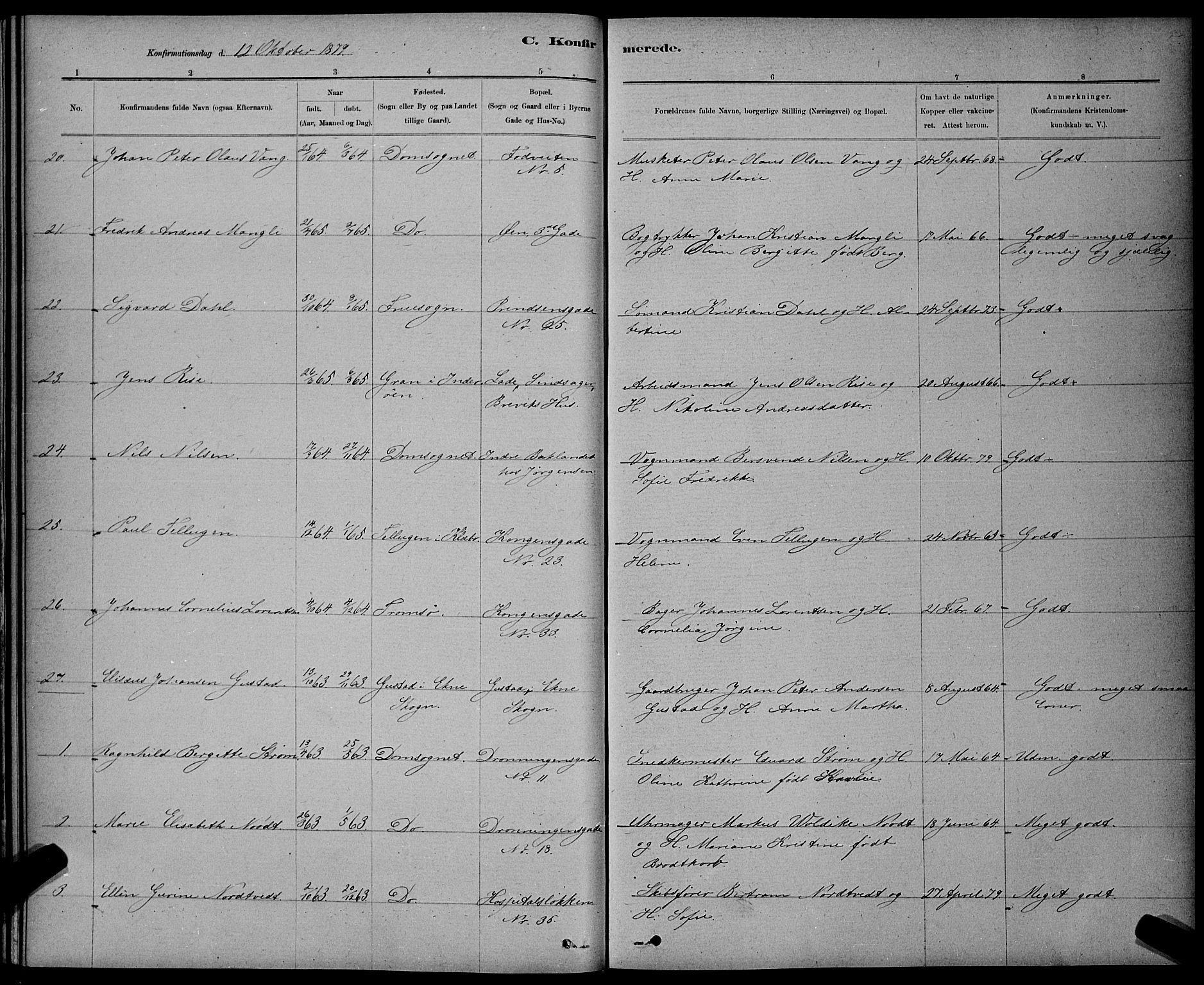 Ministerialprotokoller, klokkerbøker og fødselsregistre - Sør-Trøndelag, AV/SAT-A-1456/601/L0091: Parish register (copy) no. 601C09, 1878-1883