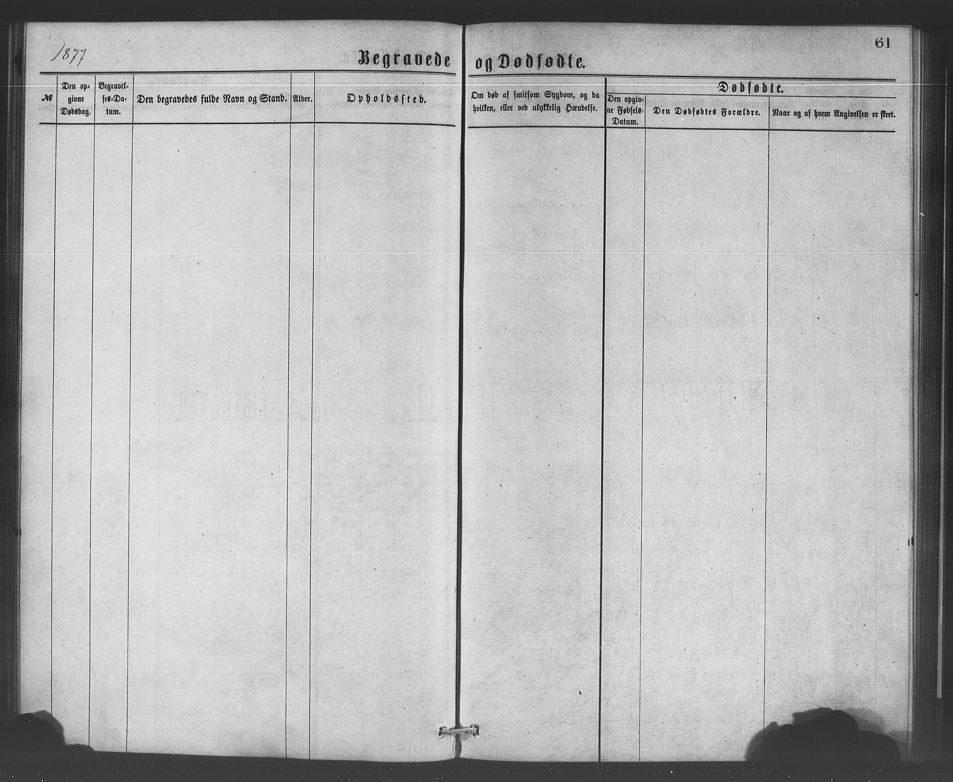 Bergen kommunale pleiehjem - stiftelsespresten, AV/SAB-A-100281: Parish register (official) no. A 1, 1874-1886, p. 61