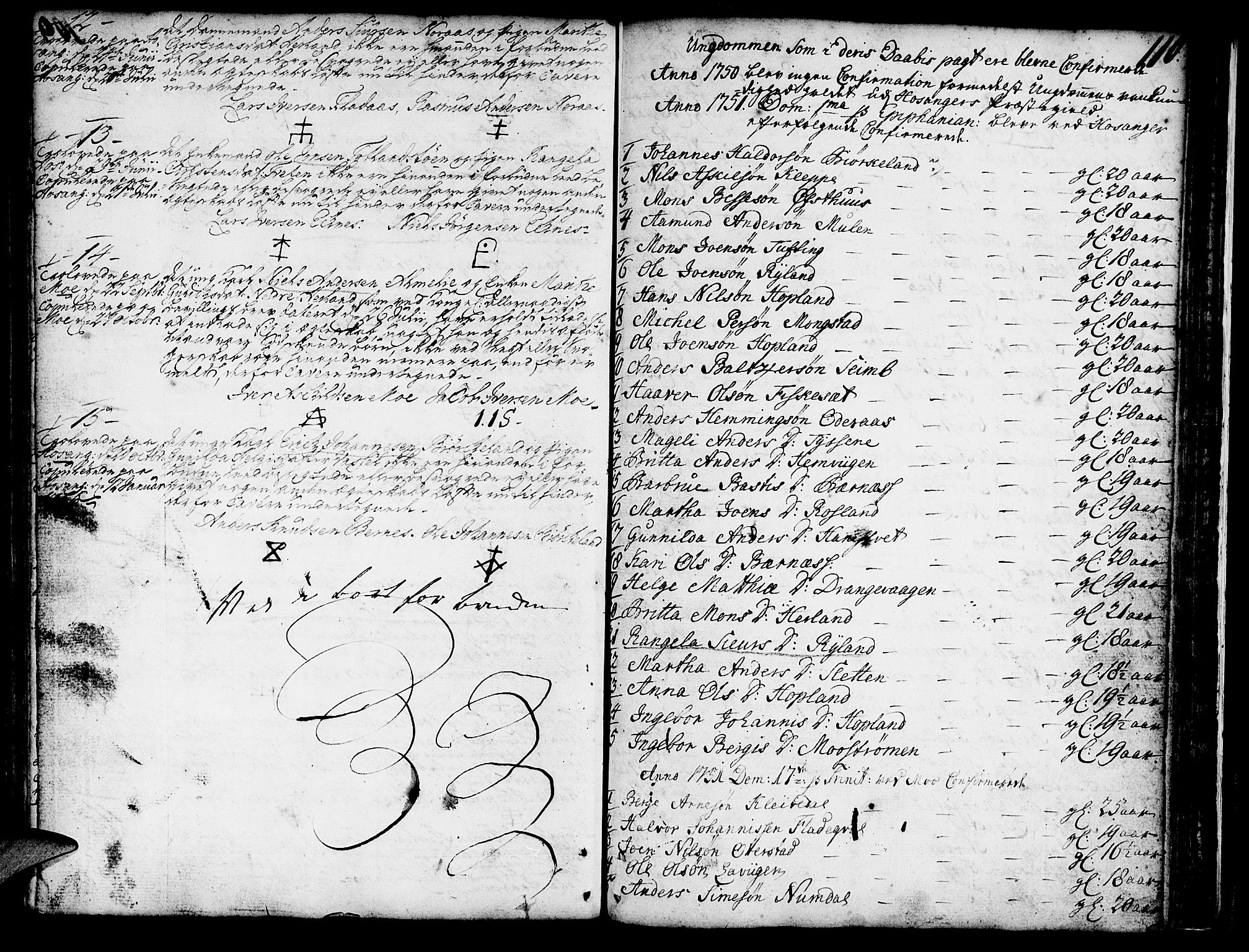Hosanger sokneprestembete, SAB/A-75801/H/Haa: Parish register (official) no. A 1 /1, 1750-1766, p. 110