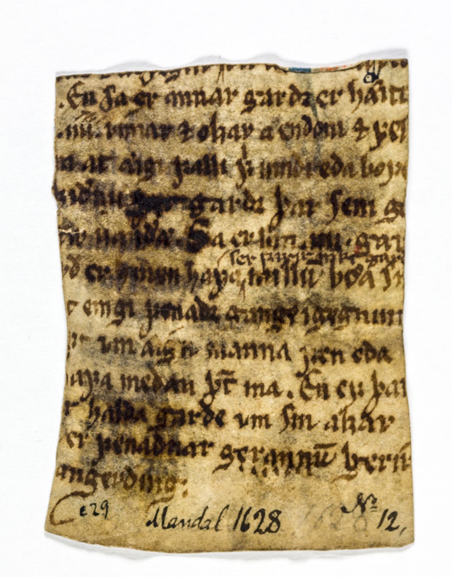 Riksarkivets diplomsamling, AV/RA-EA-5965/F26/L0003: Norrøne membranfragmenter bestand 11-30, 1100-1536, p. 12